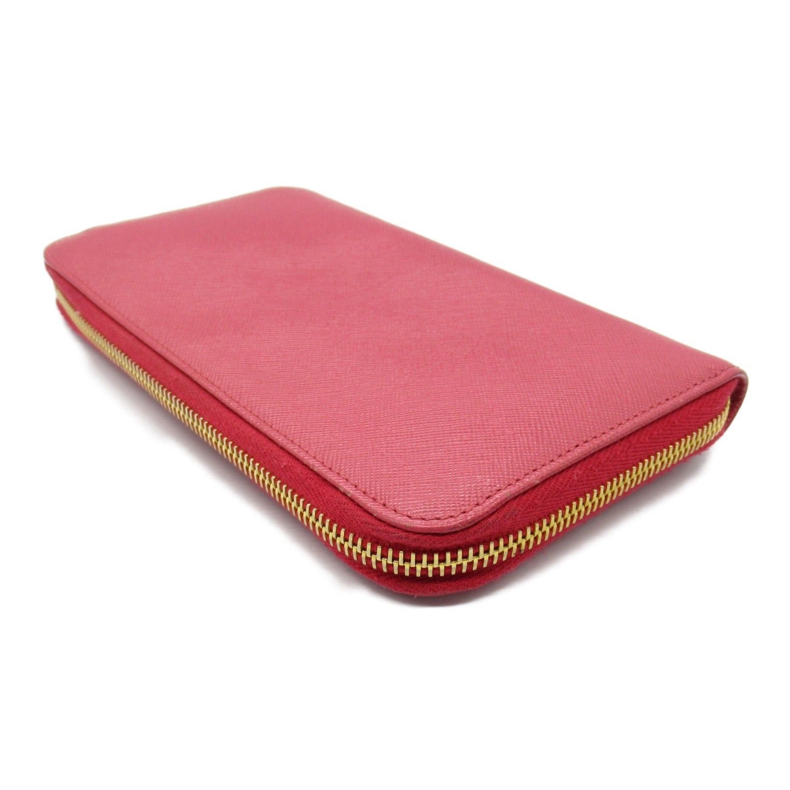 Prada Prada Round Long Wallet Zipper Saffiano Leather Pink Size ONE SIZE - 4 Thumbnail