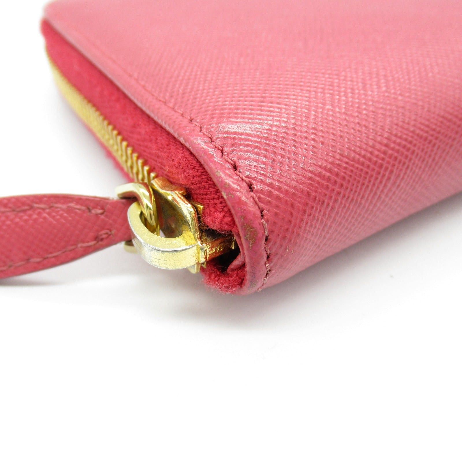 Prada Prada Round Long Wallet Zipper Saffiano Leather Pink Size ONE SIZE - 8 Thumbnail