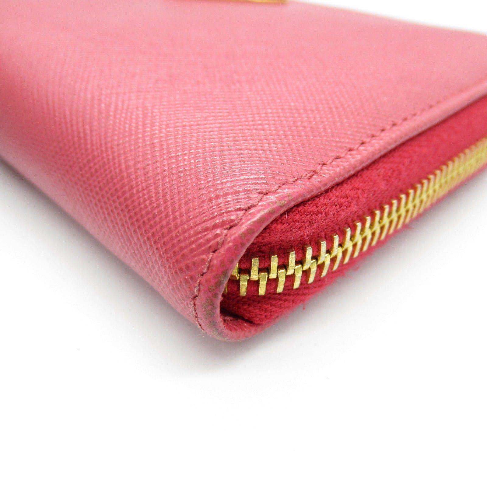 Prada Prada Round Long Wallet Zipper Saffiano Leather Pink Size ONE SIZE - 9 Thumbnail