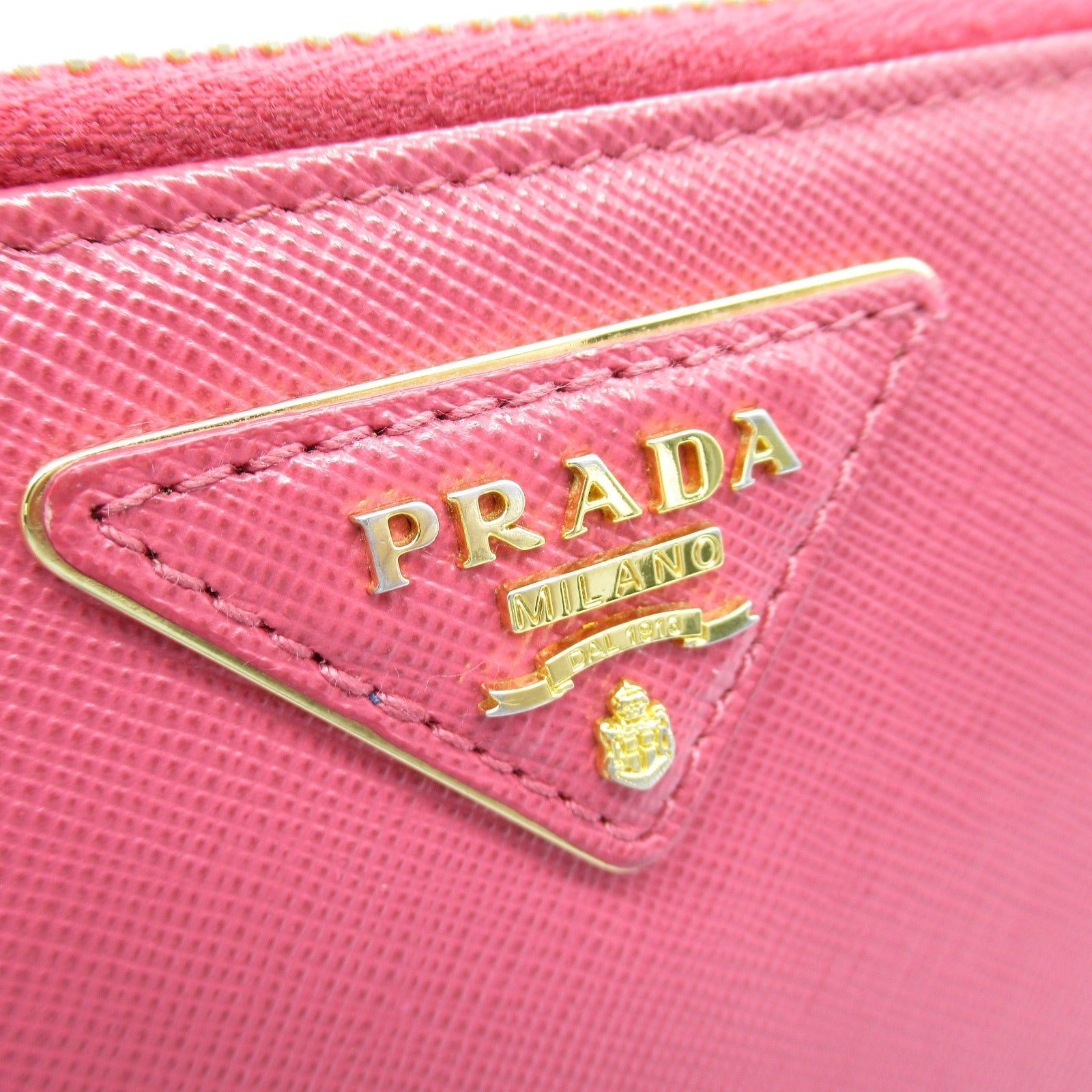 Prada Prada Round Long Wallet Zipper Saffiano Leather Pink Size ONE SIZE - 7 Thumbnail