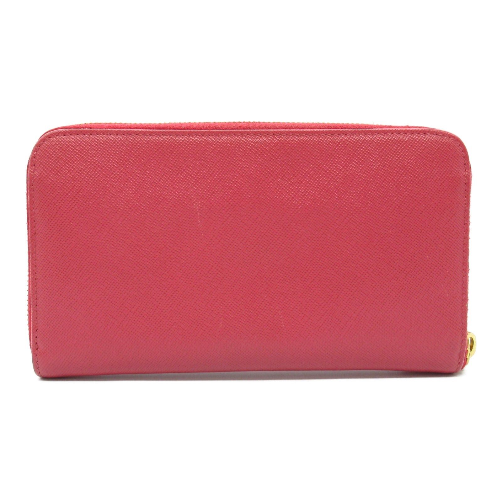 Prada Prada Round Long Wallet Zipper Saffiano Leather Pink Size ONE SIZE - 2 Thumbnail