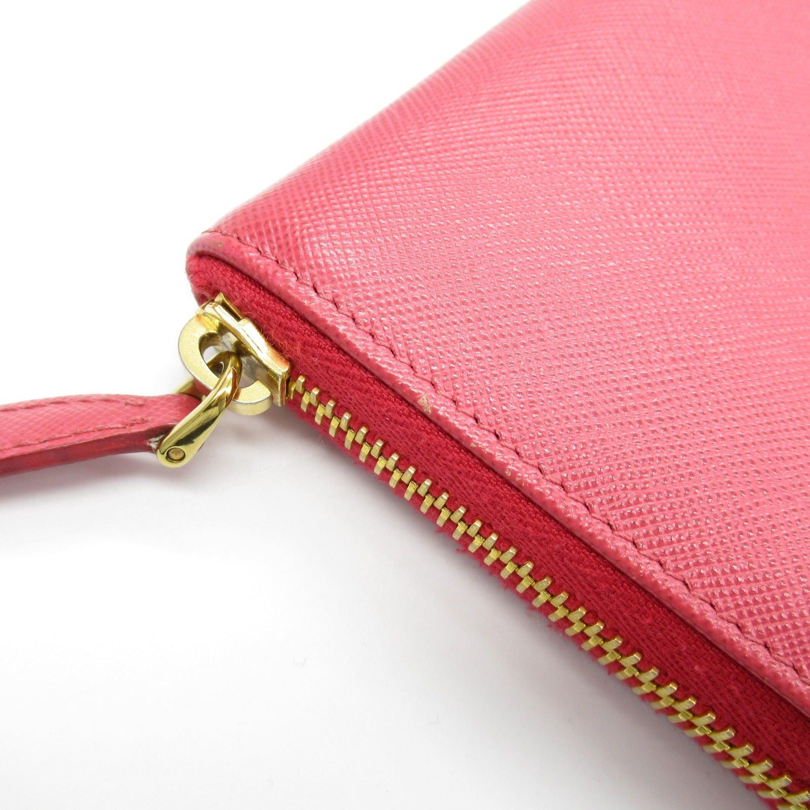 Prada Prada Round Long Wallet Zipper Saffiano Leather Pink Size ONE SIZE - 12 Thumbnail