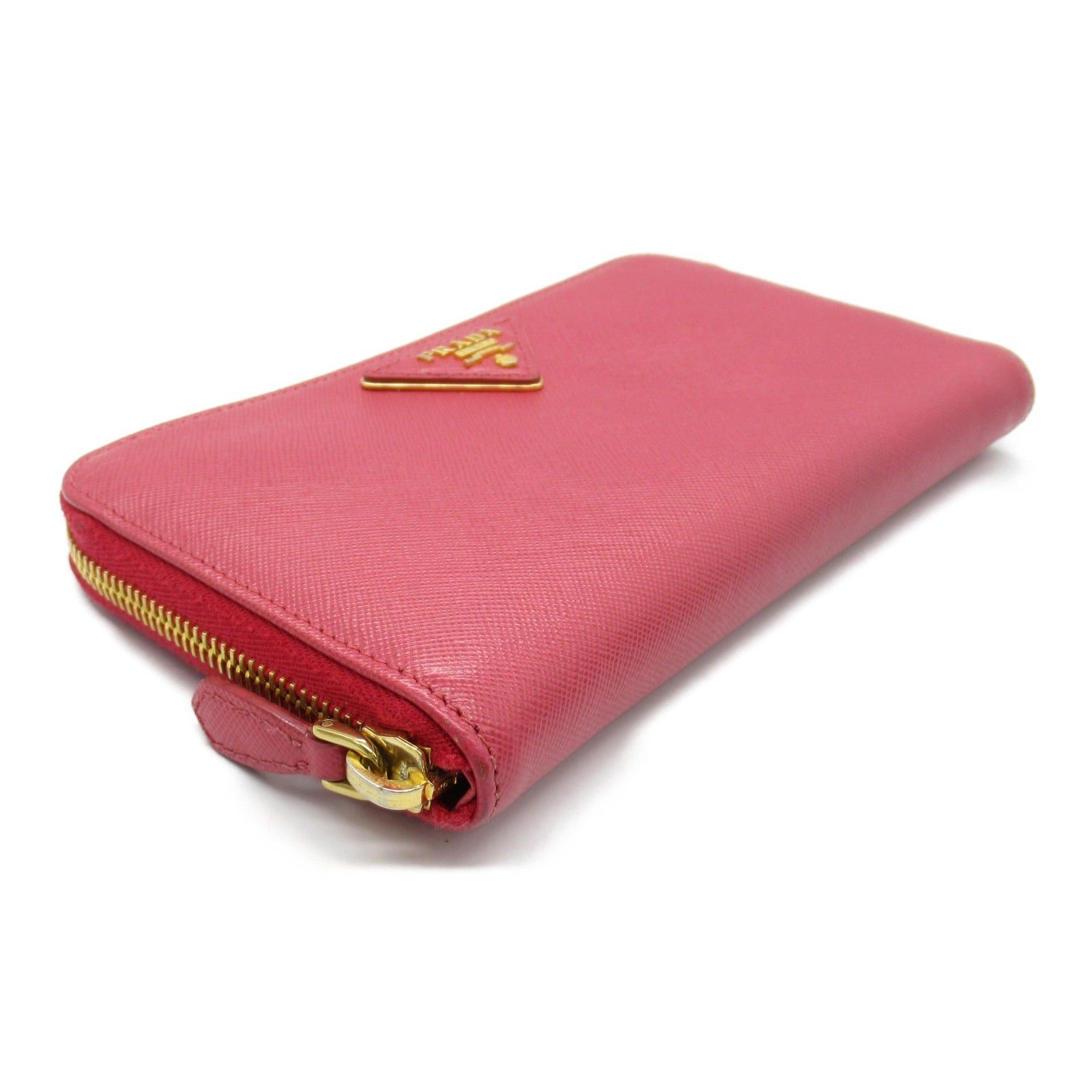 Prada Prada Round Long Wallet Zipper Saffiano Leather Pink Size ONE SIZE - 3 Thumbnail