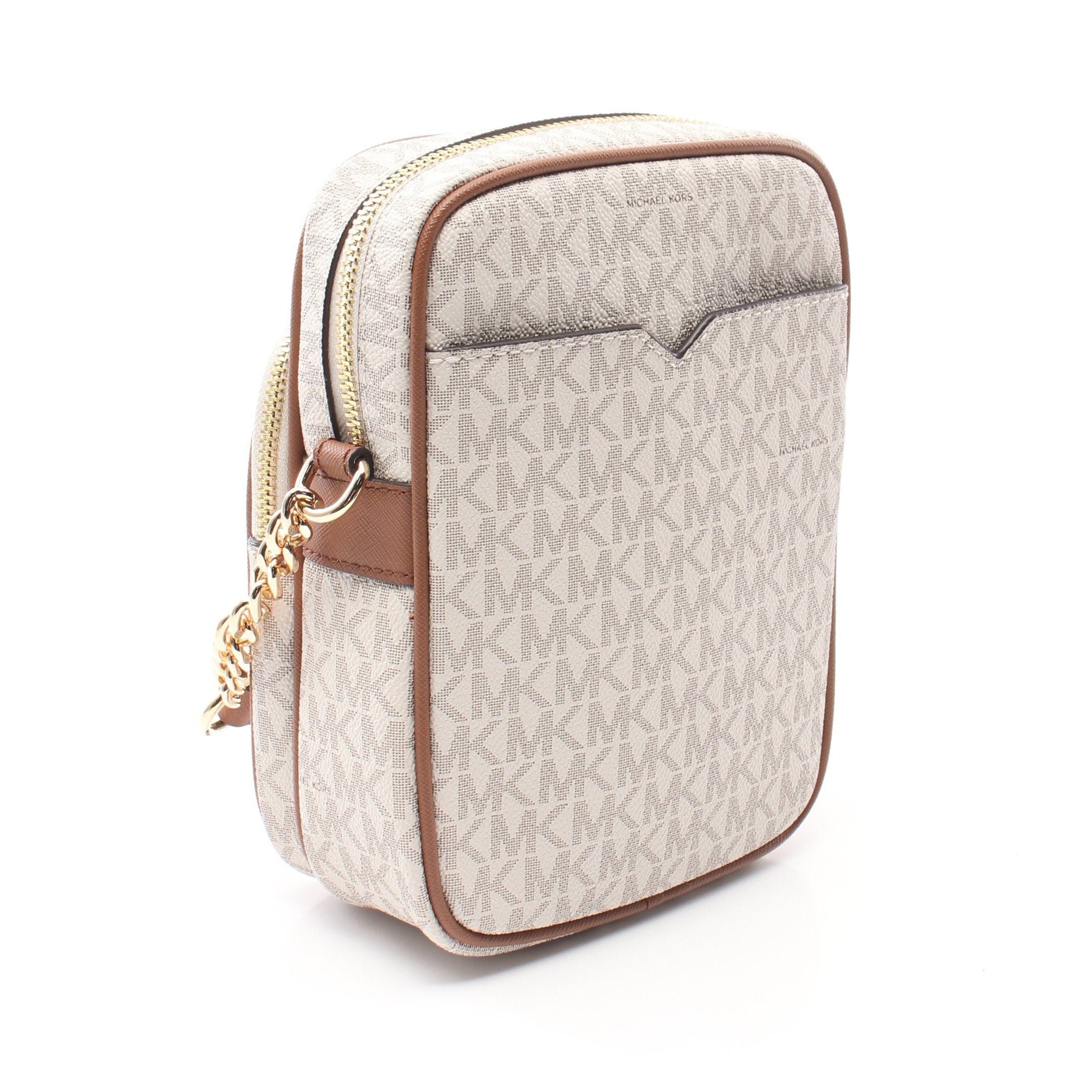Michael Kors Michael Kors Jet Set Travel Chain Shoulder Bag Leather White Light Brown Size ONE SIZE - 2 Thumbnail