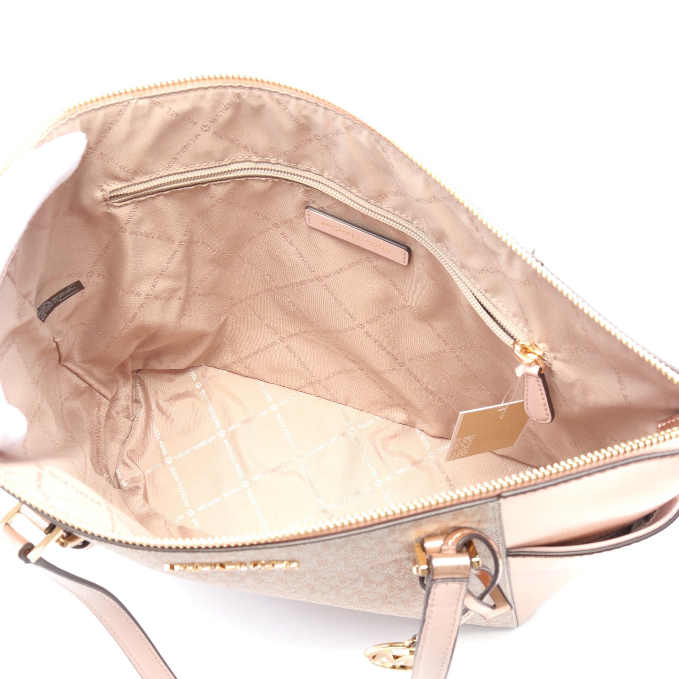 Michael Kors Michael Kors Charlotte Shoulder Bag Tote Leather Pink Gold Off White Size ONE SIZE - 3 Thumbnail