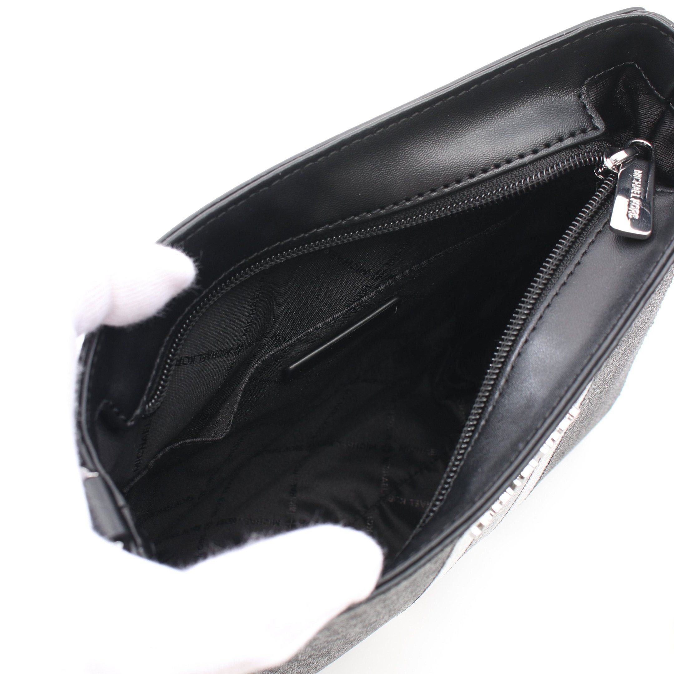 Michael Kors Michael Kors Jet Set Travel Small Shoulder Bag Leather Black Silver Size ONE SIZE - 3 Thumbnail