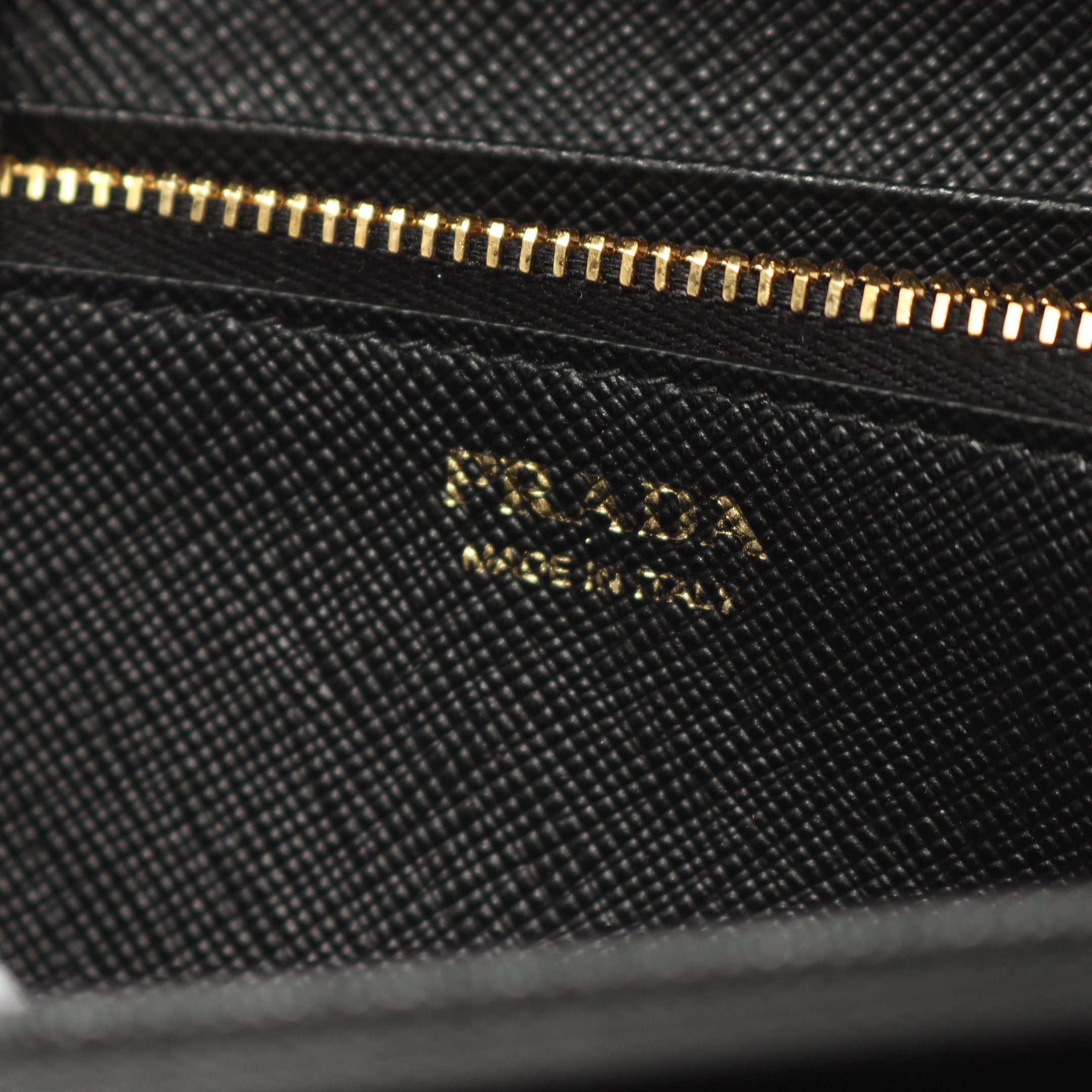 Prada Prada Saffiano Metal Bi-Fold Long Wallet Leather Black Size ONE SIZE - 4 Thumbnail