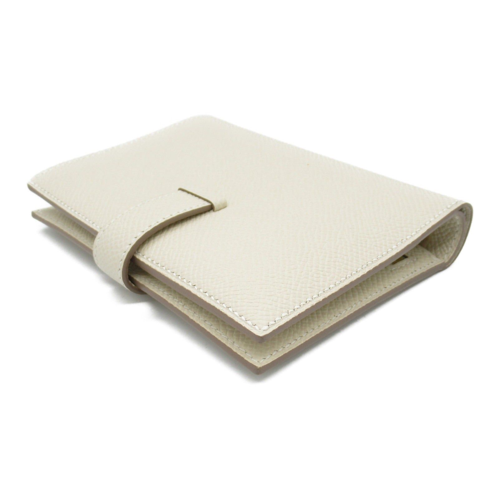 Hermes Hermes Bearn Compact Kure Bi-Fold Wallet Leather Veau Epsom Ivory Gold Hardware Double Engraved Size ONE SIZE - 4 Thumbnail