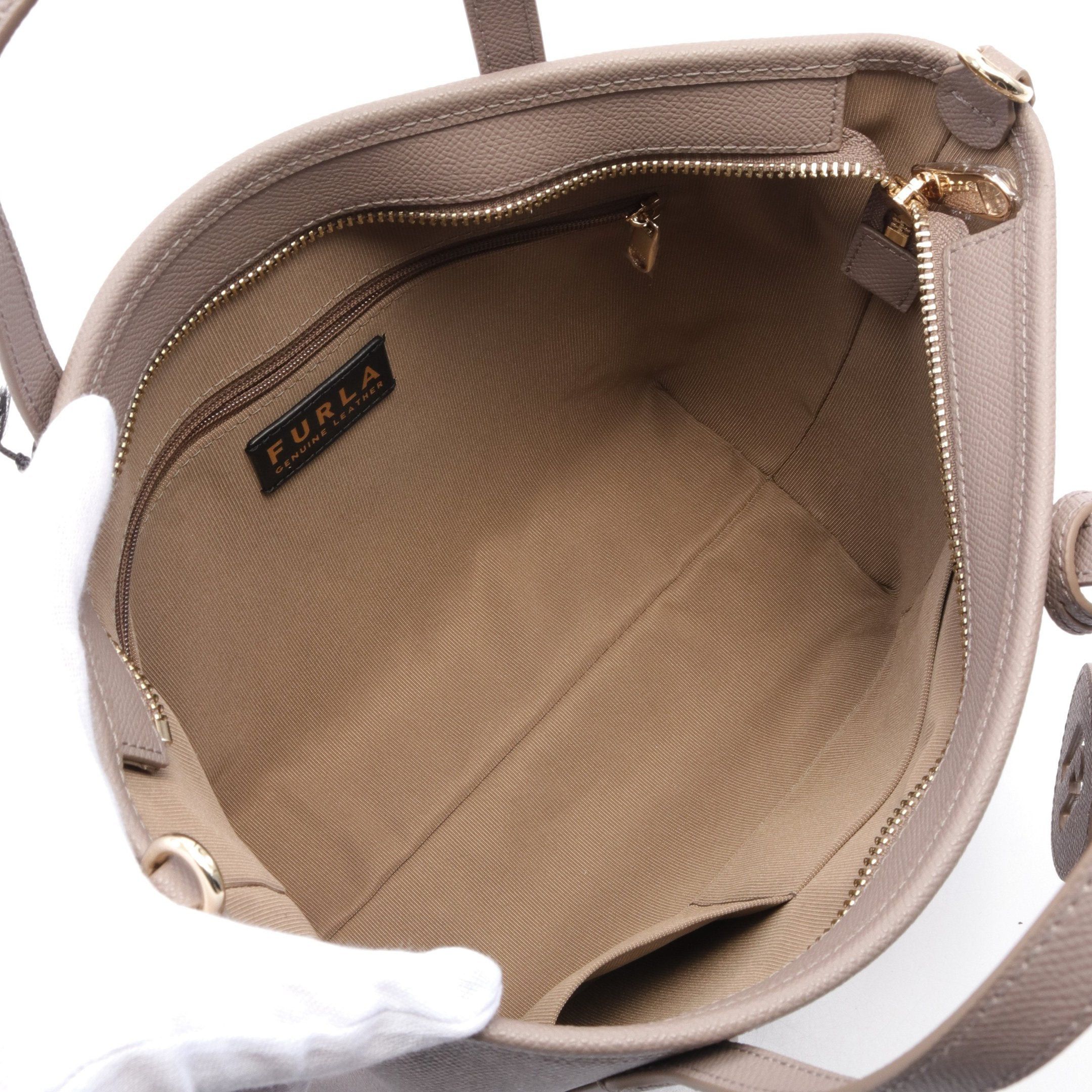 Furla Furla Classic Handbag Tote Bag Leather Gray Brown Size ONE SIZE - 3 Thumbnail