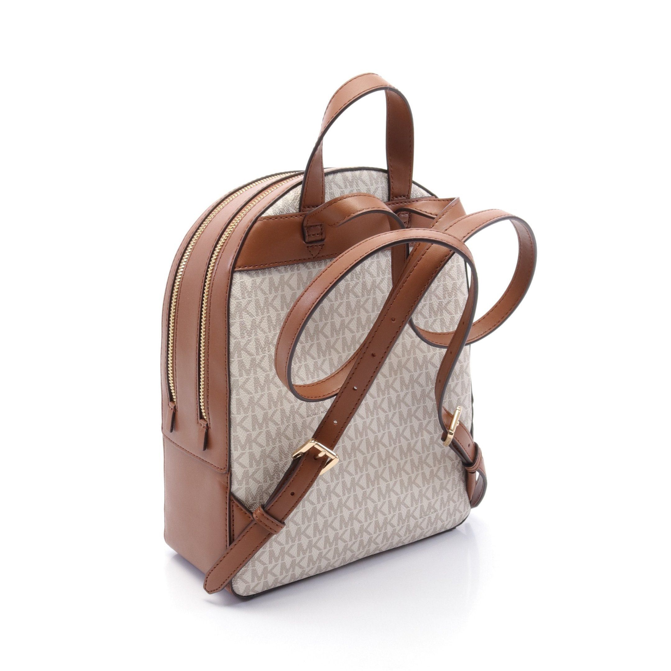 Michael Kors Michael Kors Jaycee Backpack Rucksack Leather White Brown Size ONE SIZE - 2 Thumbnail