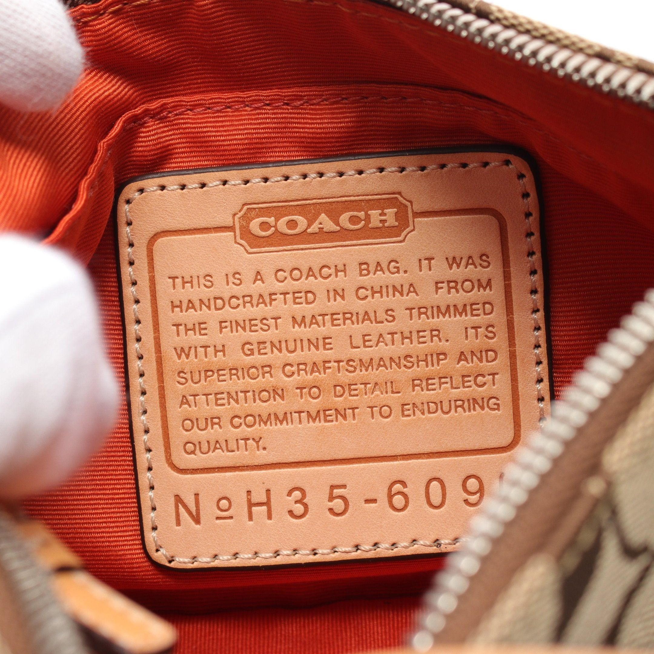 Coach Coach Signature Accessory Pouch Handbag Canvas Leather Beige Brown Size ONE SIZE - 4 Thumbnail
