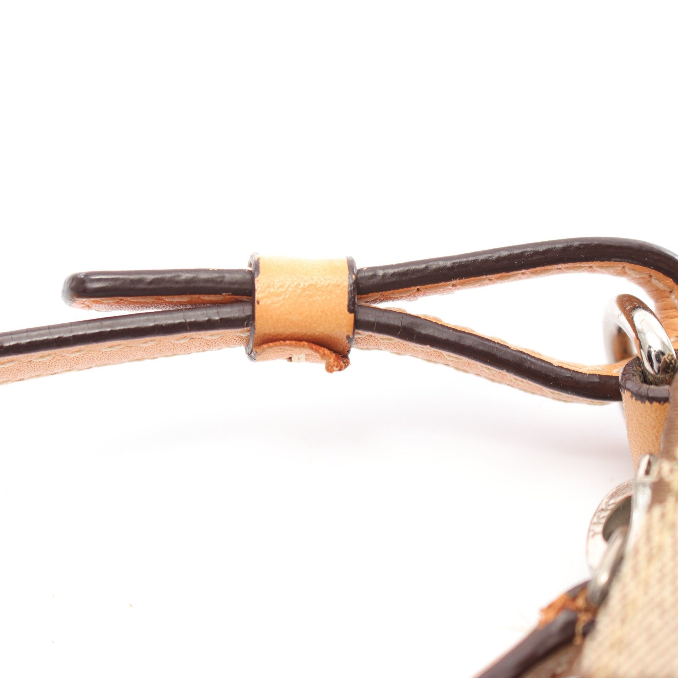 Coach Coach Signature Accessory Pouch Handbag Canvas Leather Beige Brown Size ONE SIZE - 6 Thumbnail