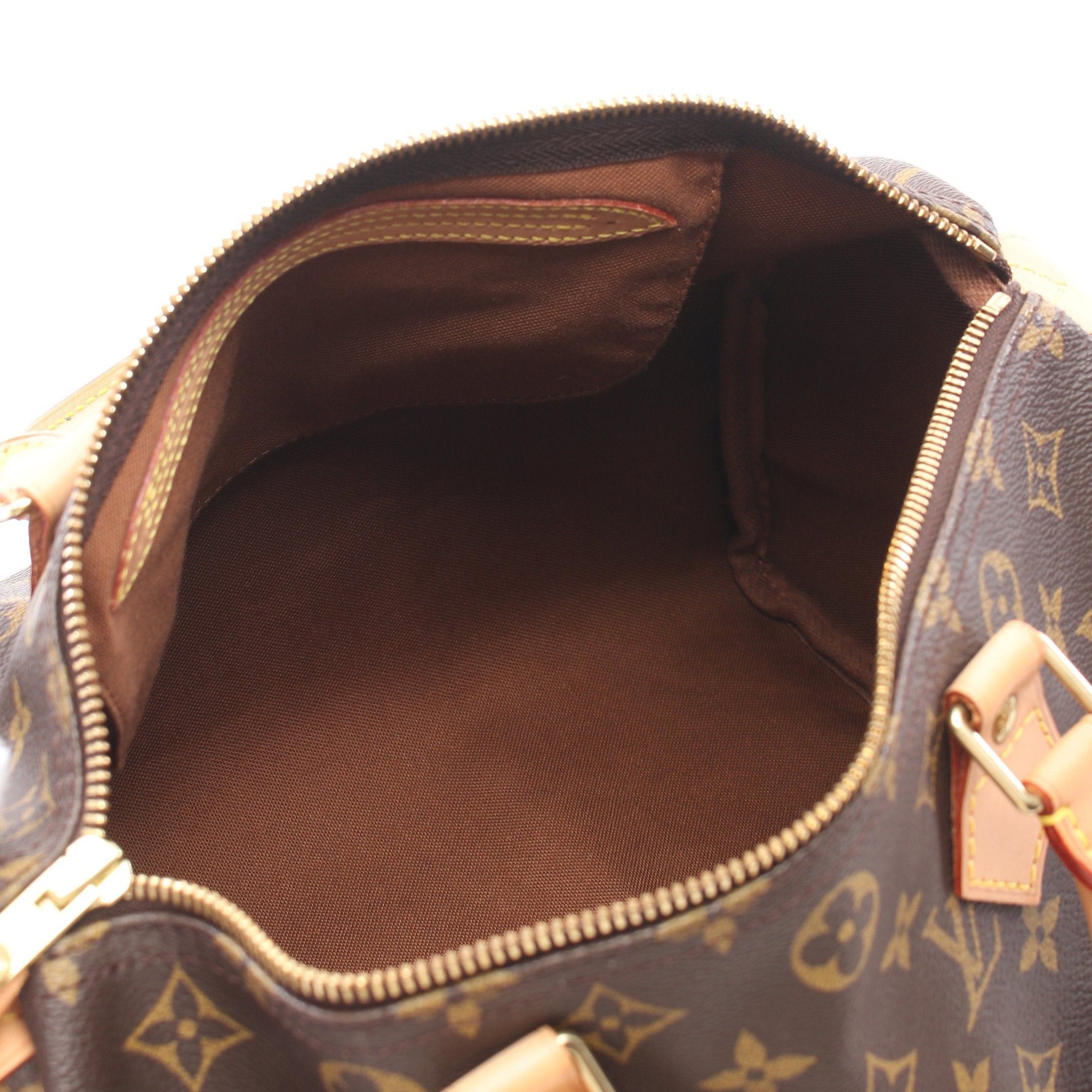 Louis Vuitton Louis Vuitton Speedy 30 Monogram Handbag Leather Brown Size ONE SIZE - 3 Thumbnail