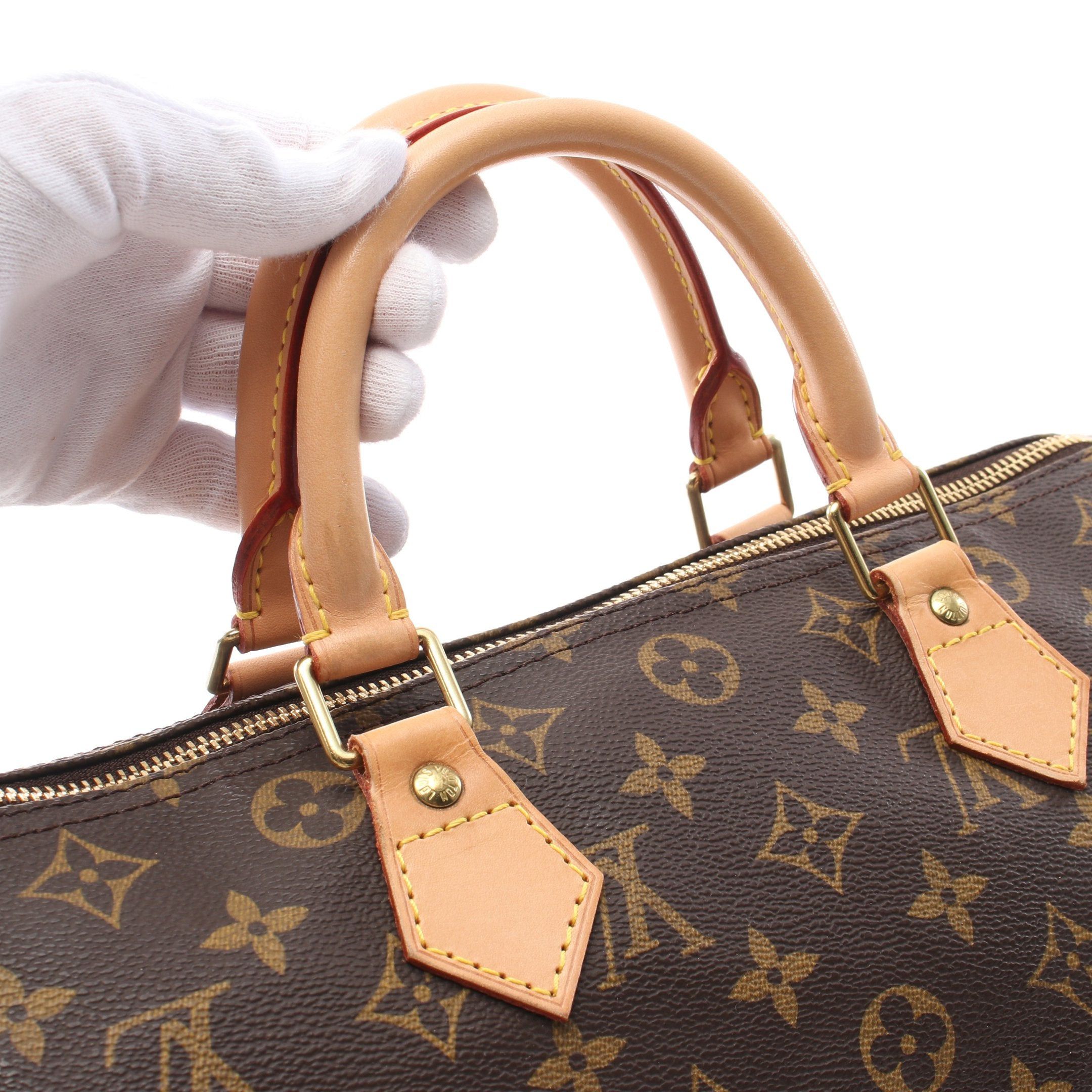 Louis Vuitton Louis Vuitton Speedy 30 Monogram Handbag Leather Brown Size ONE SIZE - 7 Thumbnail