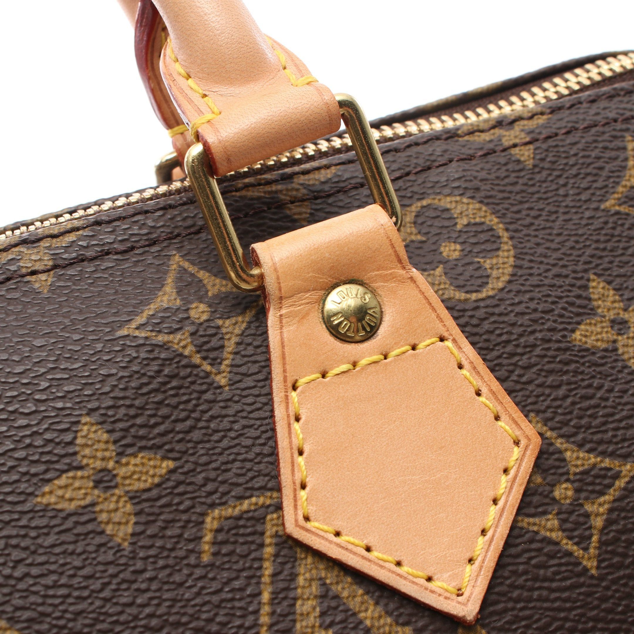 Louis Vuitton Louis Vuitton Speedy 30 Monogram Handbag Leather Brown Size ONE SIZE - 8 Thumbnail
