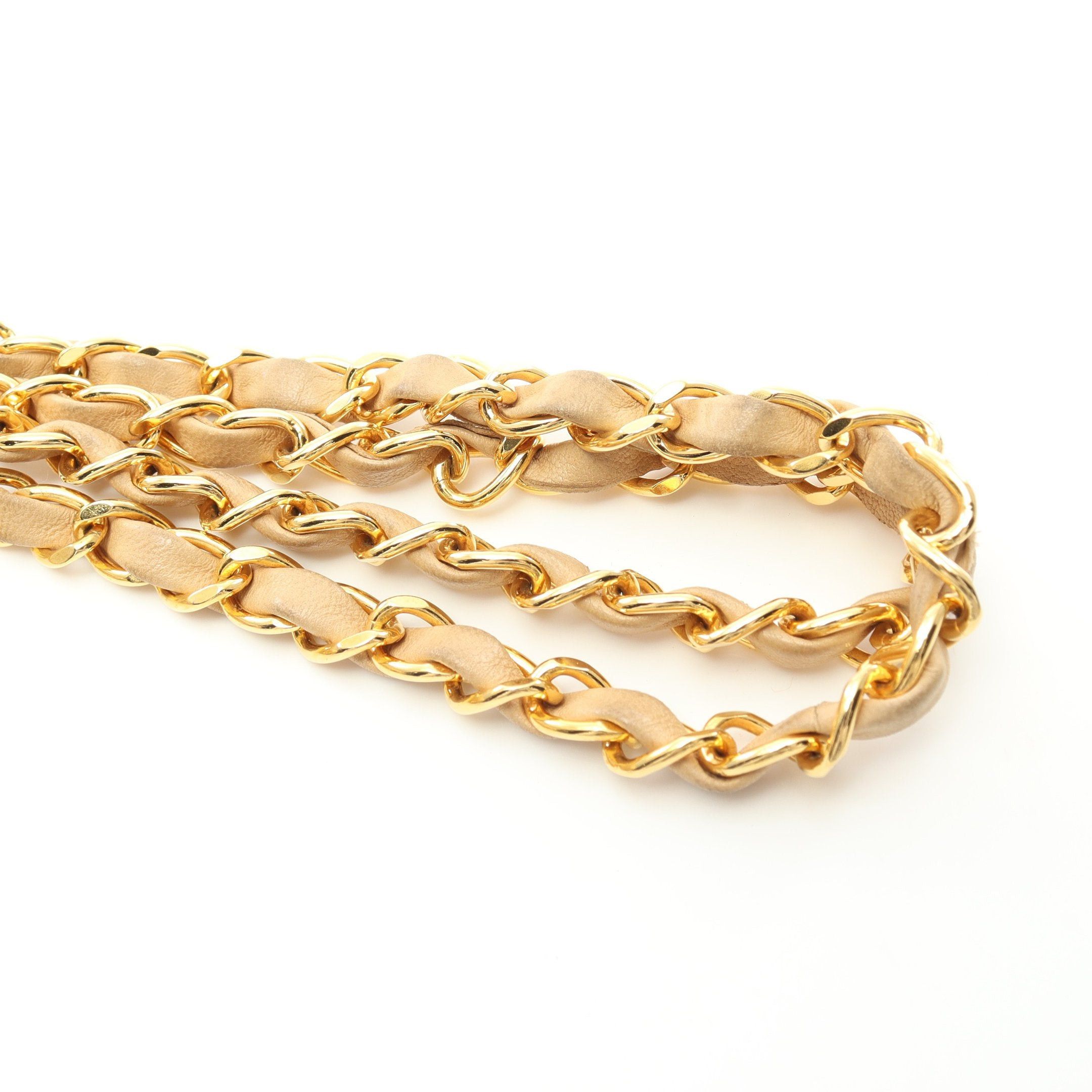 Chanel Chanel Matelasse Double Flap Chain Shoulder Bag Lambskin Beige Gold Hardware Size ONE SIZE - 12 Thumbnail