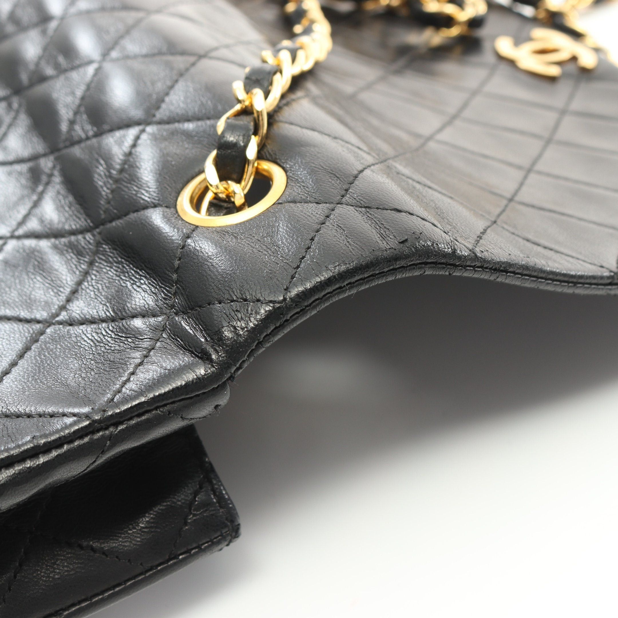 Chanel Chanel Full Flap Matelasse Chain Shoulder Bag Lambskin Black Gold Hardware Size ONE SIZE - 9 Thumbnail