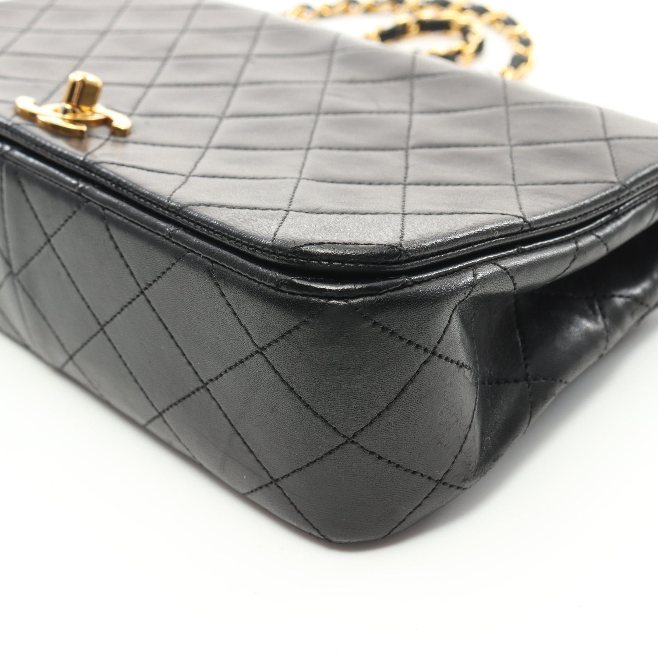 Chanel Chanel Full Flap Matelasse Chain Shoulder Bag Lambskin Black Gold Hardware Size ONE SIZE - 8 Thumbnail