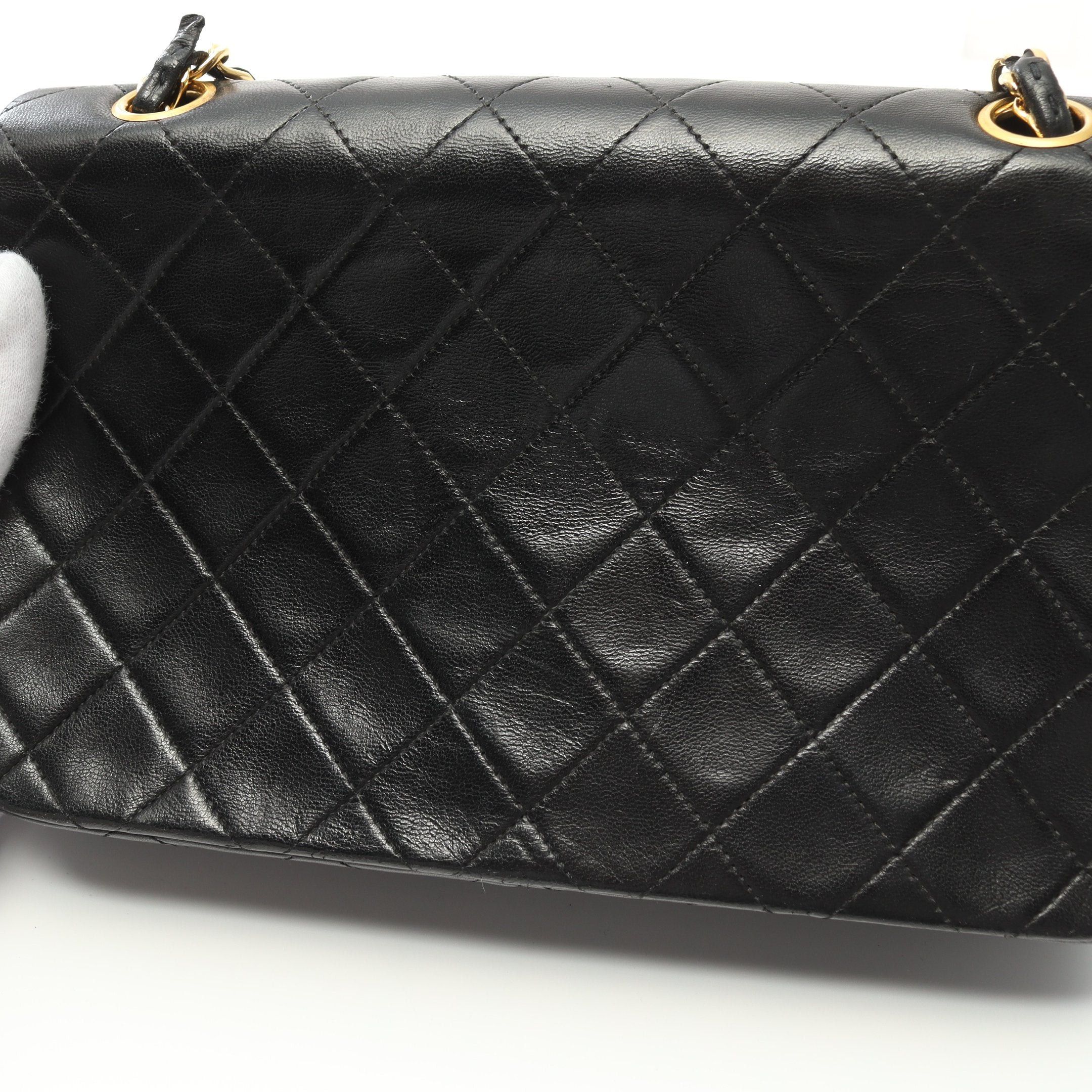 Chanel Chanel Full Flap Matelasse Chain Shoulder Bag Lambskin Black Gold Hardware Size ONE SIZE - 11 Thumbnail