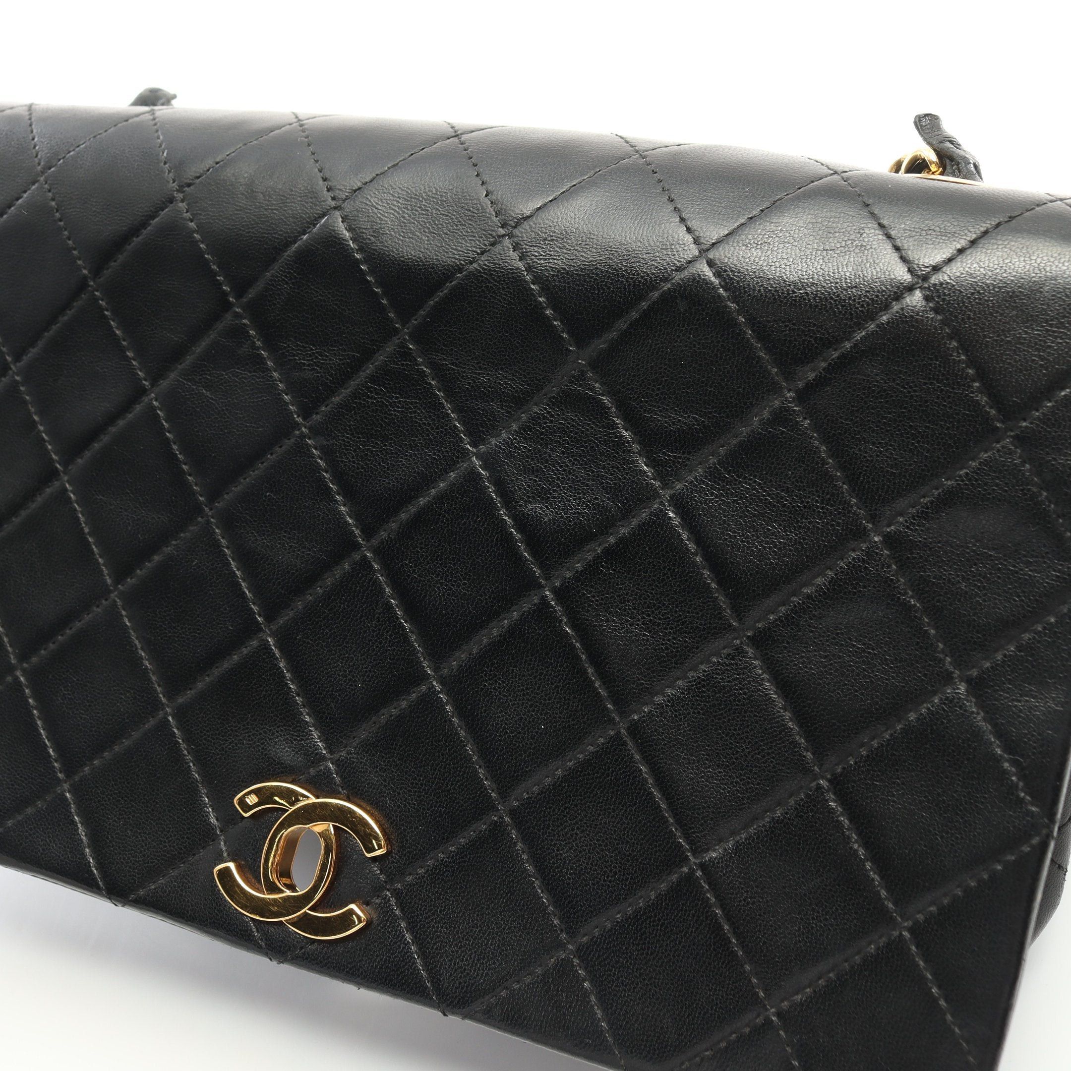 Chanel Chanel Full Flap Matelasse Chain Shoulder Bag Lambskin Black Gold Hardware Size ONE SIZE - 10 Thumbnail