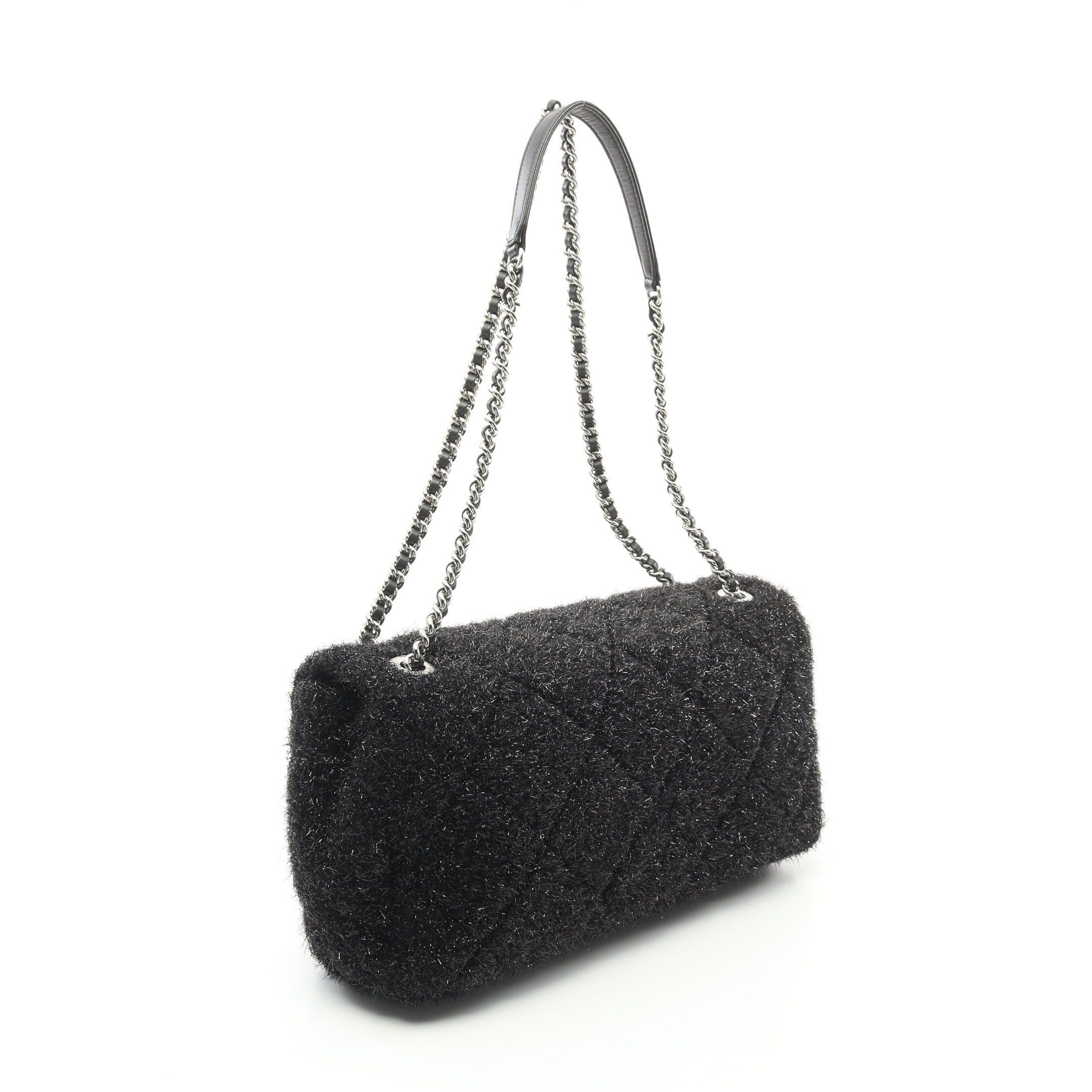 Chanel Chanel Matelasse Double Chain Shoulder Bag Tweed Black Silver Hardware Rame Size ONE SIZE - 2 Thumbnail