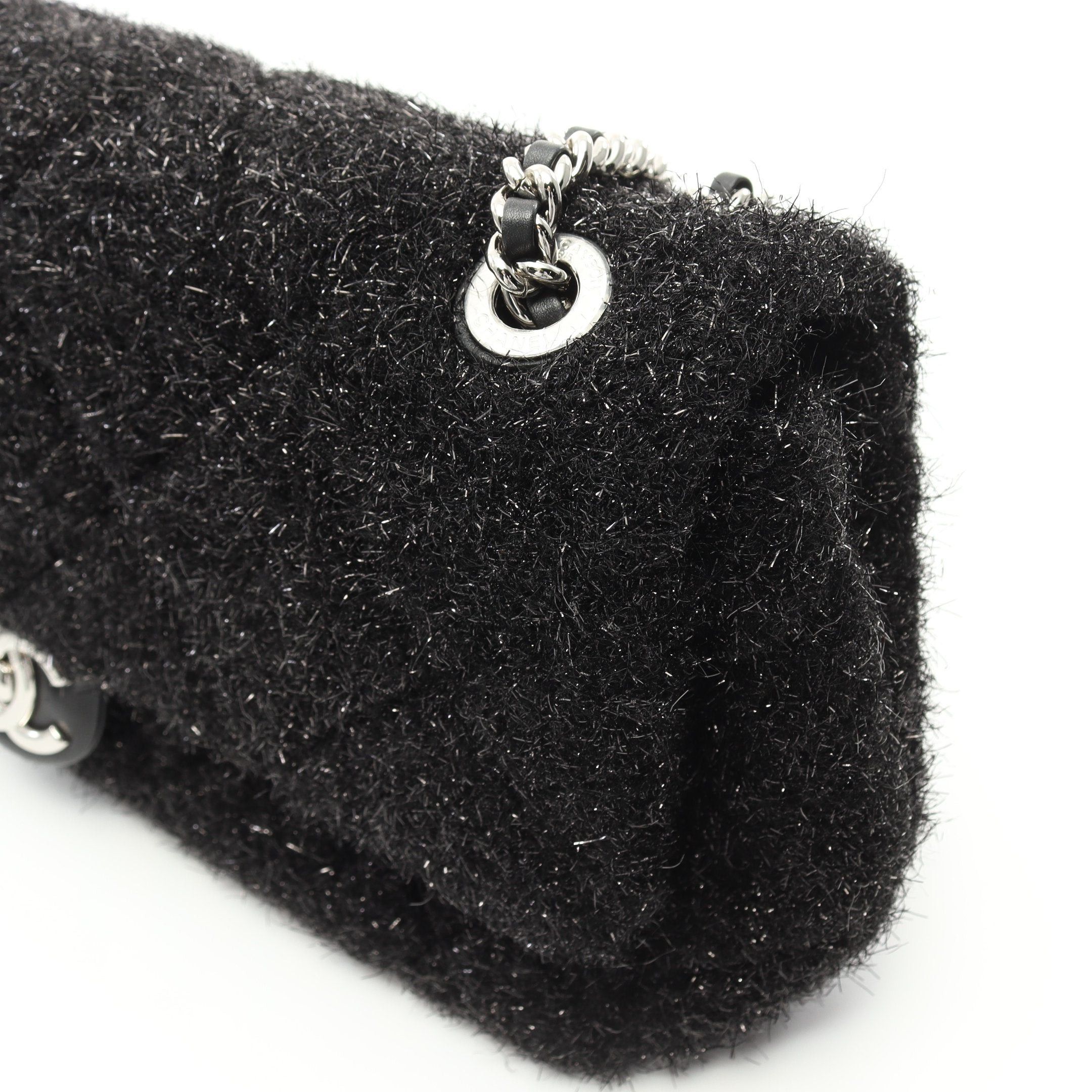 Chanel Chanel Matelasse Double Chain Shoulder Bag Tweed Black Silver Hardware Rame Size ONE SIZE - 7 Thumbnail