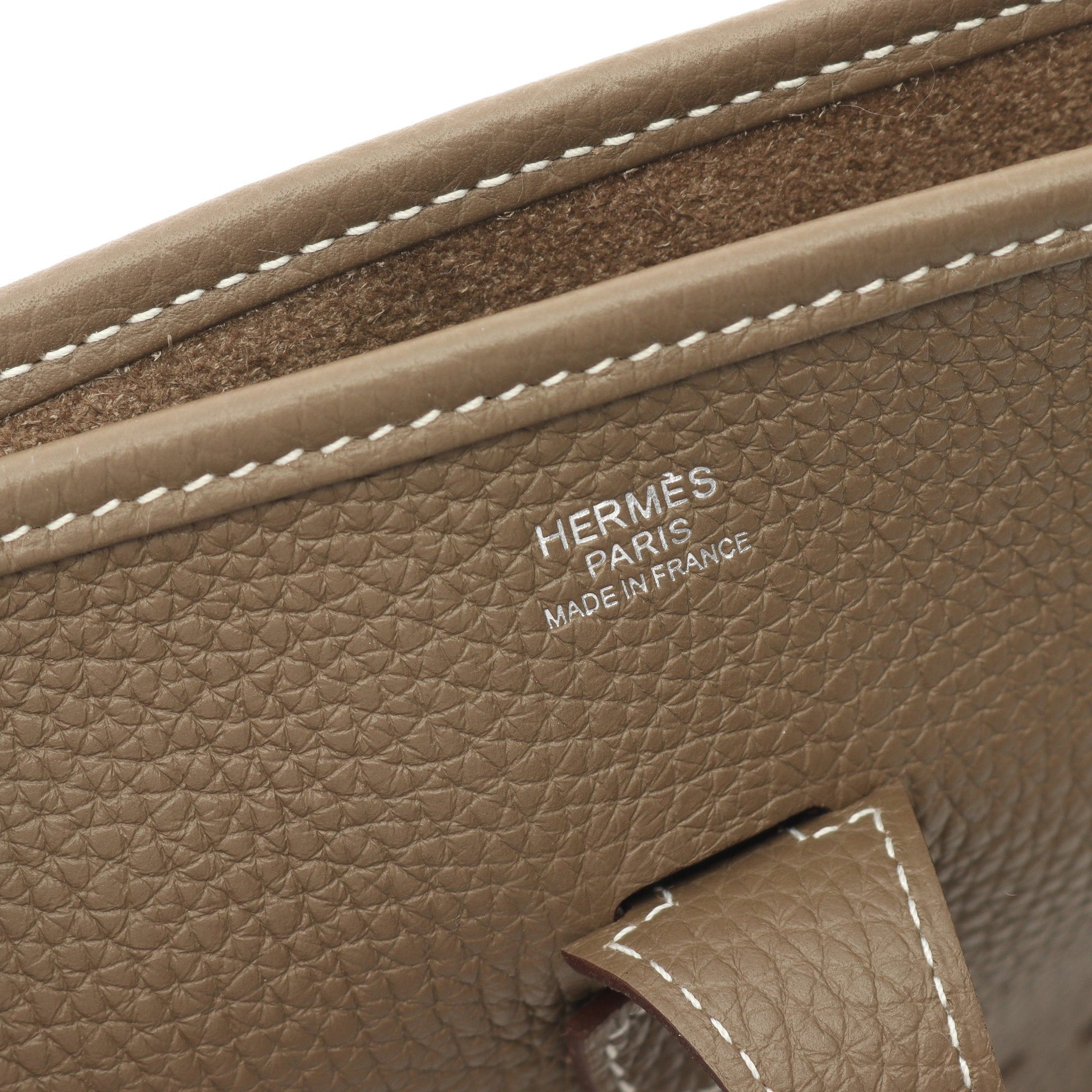 Hermes Hermes Evelyn 3 Troyes Pm Etoupe Shoulder Bag Clemence Leather Gray Brown Silver Hardware Z Stamp Size ONE SIZE - 4 Thumbnail