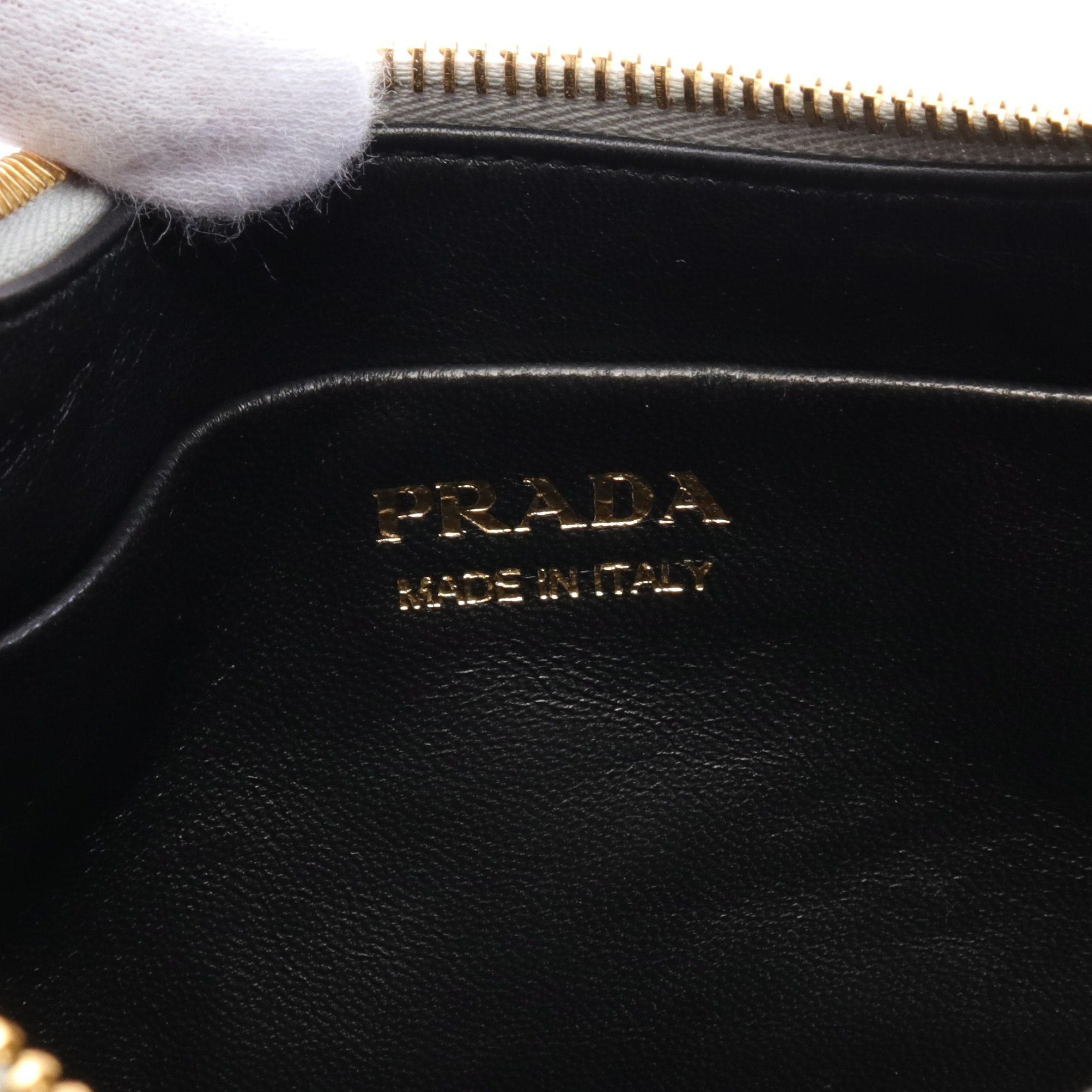 Prada Prada Soft Calf Arke Handbag Leather Light Blue Size ONE SIZE - 4 Thumbnail