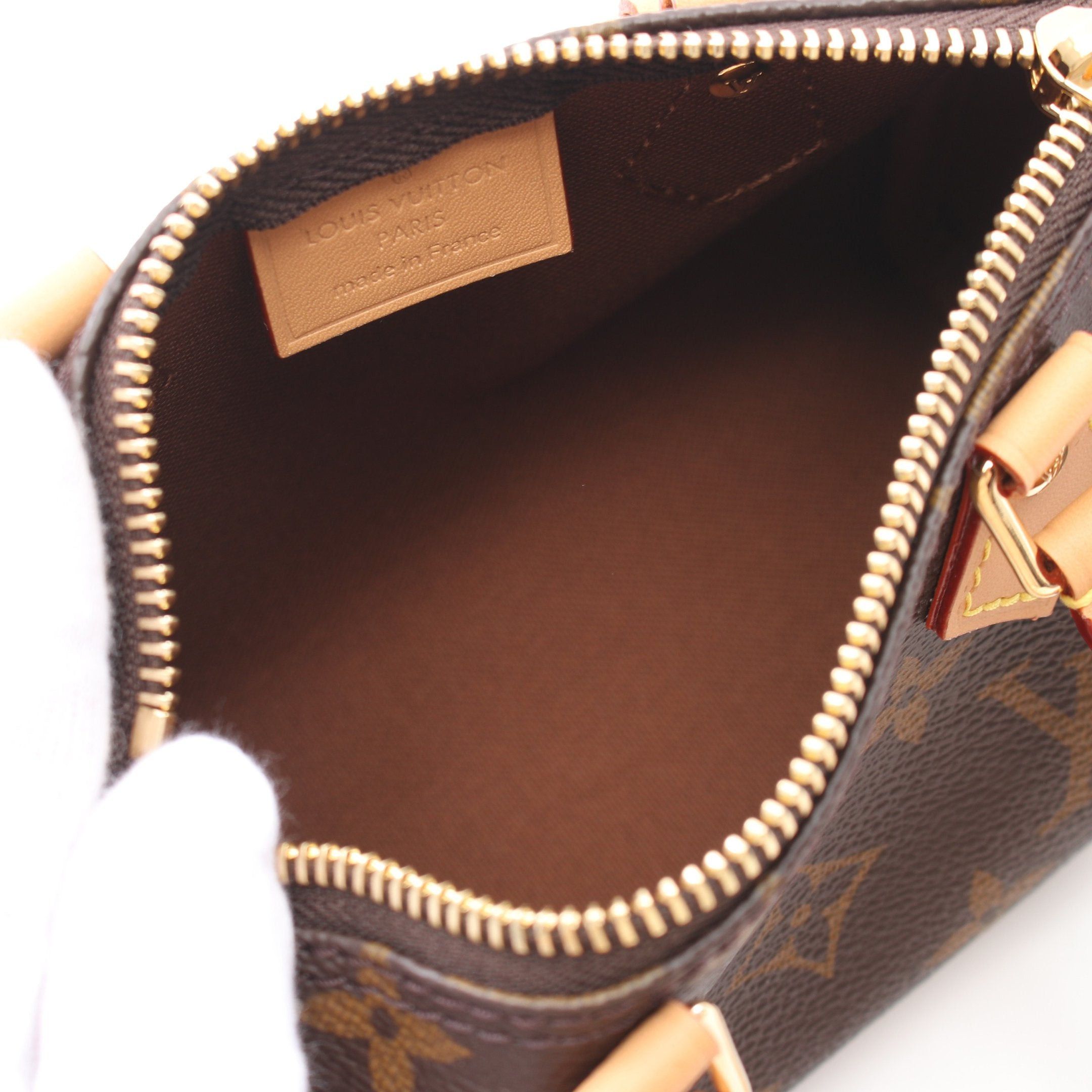 Louis Vuitton Louis Vuitton Nano Speedy Monogram Handbag Leather Brown Size ONE SIZE - 3 Thumbnail