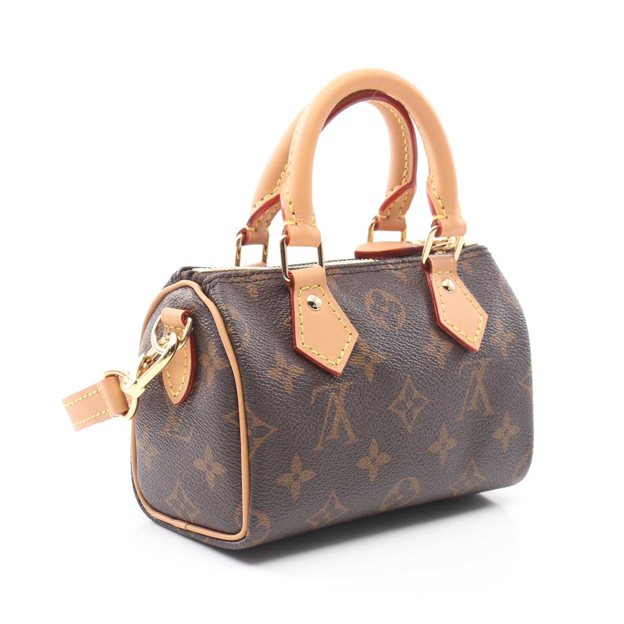 Louis Vuitton Louis Vuitton Nano Speedy Monogram Handbag Leather Brown Size ONE SIZE - 2 Thumbnail