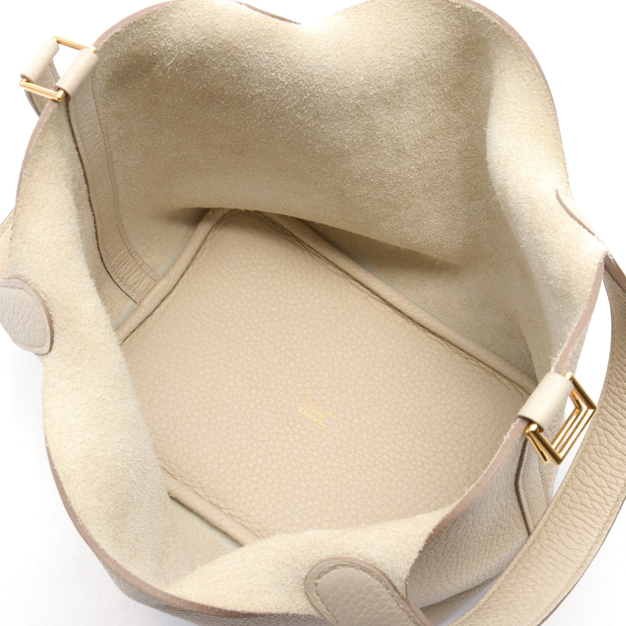 Hermes Hermes Picotan Lock Pm Betton Handbag Clemence Leather Ivory Gold Hardware U Stamp Size ONE SIZE - 3 Thumbnail