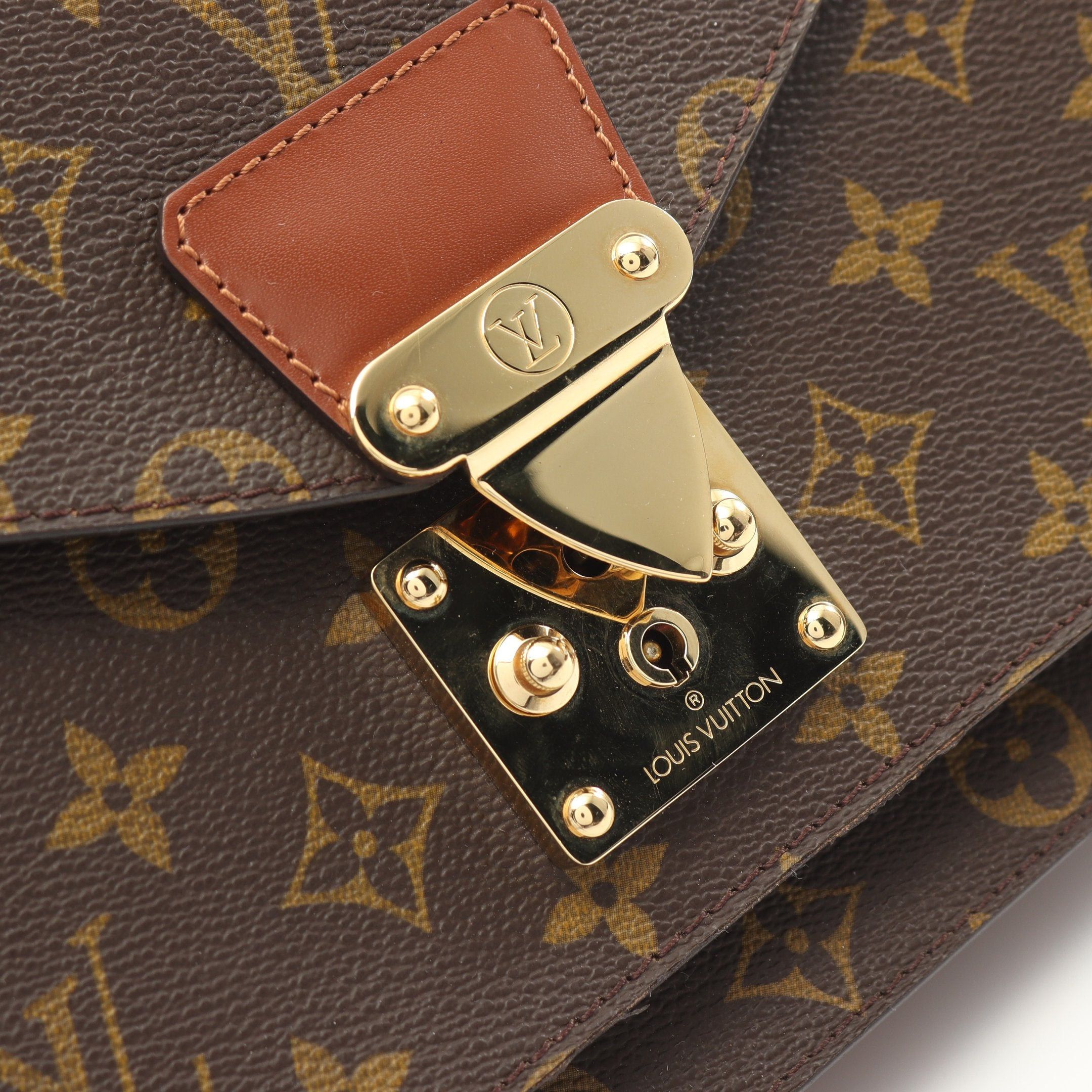 Louis Vuitton Louis Vuitton Monceau Monogram Handbag Leather Brown Size ONE SIZE - 6 Thumbnail