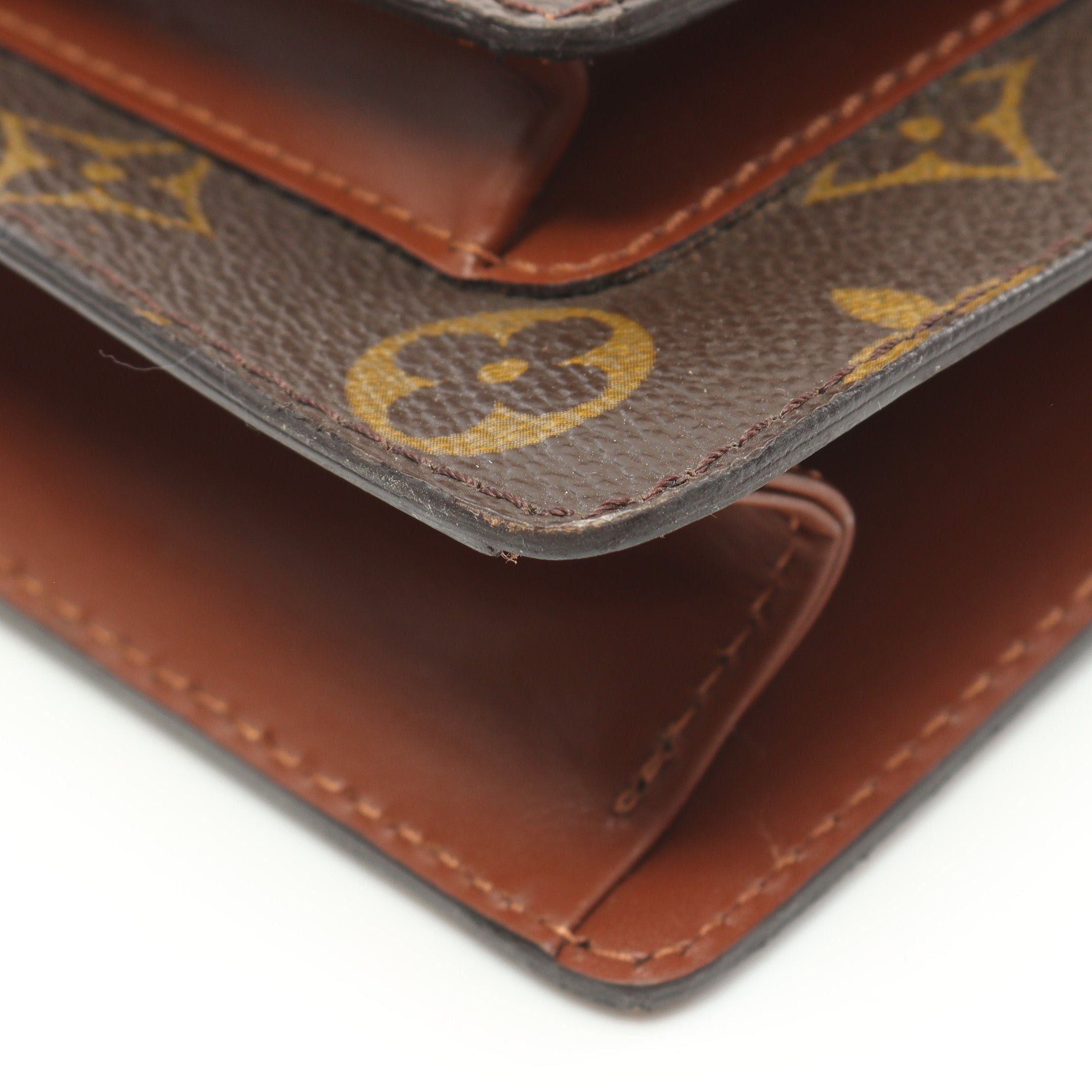 Louis Vuitton Louis Vuitton Monceau Monogram Handbag Leather Brown Size ONE SIZE - 7 Thumbnail