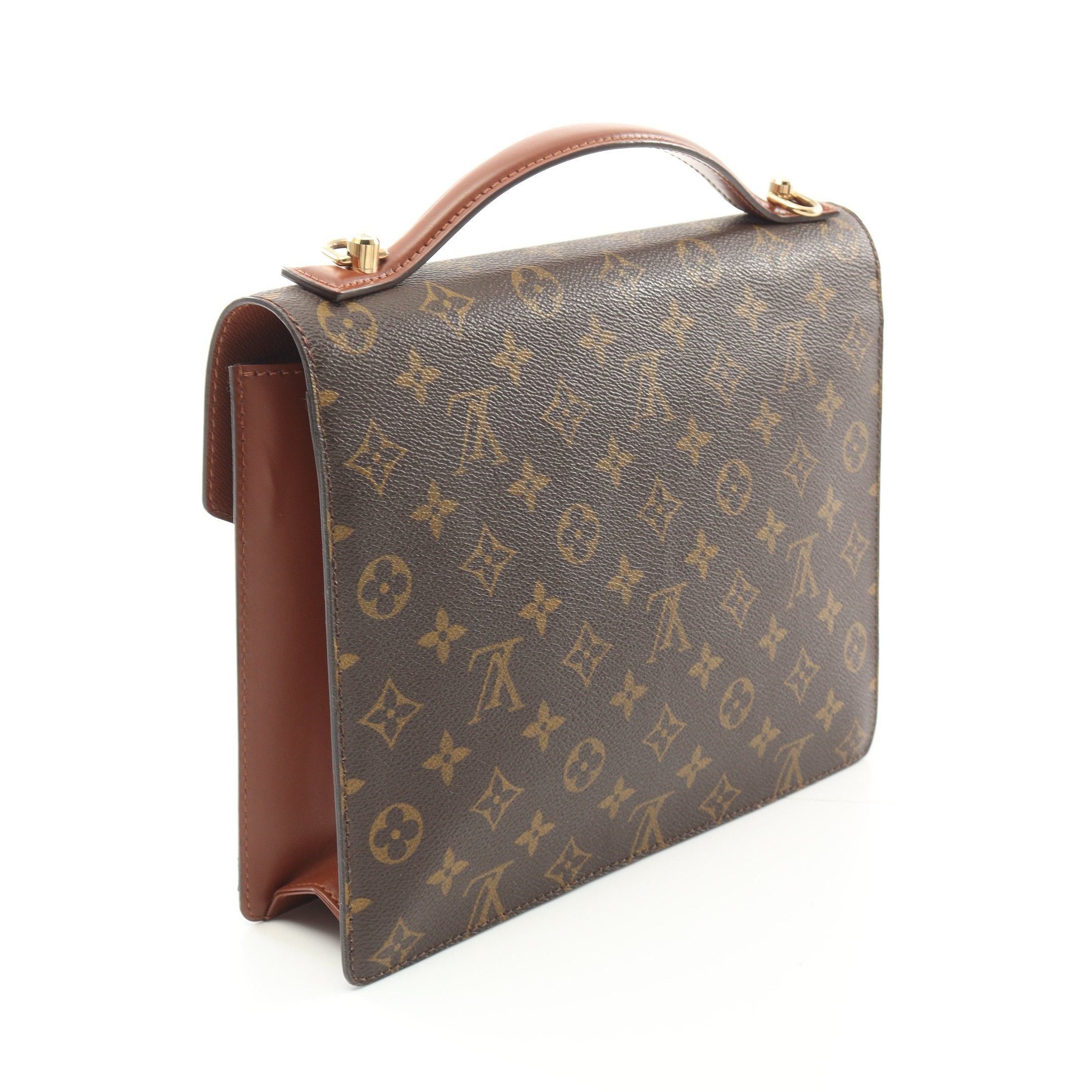 Louis Vuitton Louis Vuitton Monceau Monogram Handbag Leather Brown Size ONE SIZE - 2 Thumbnail