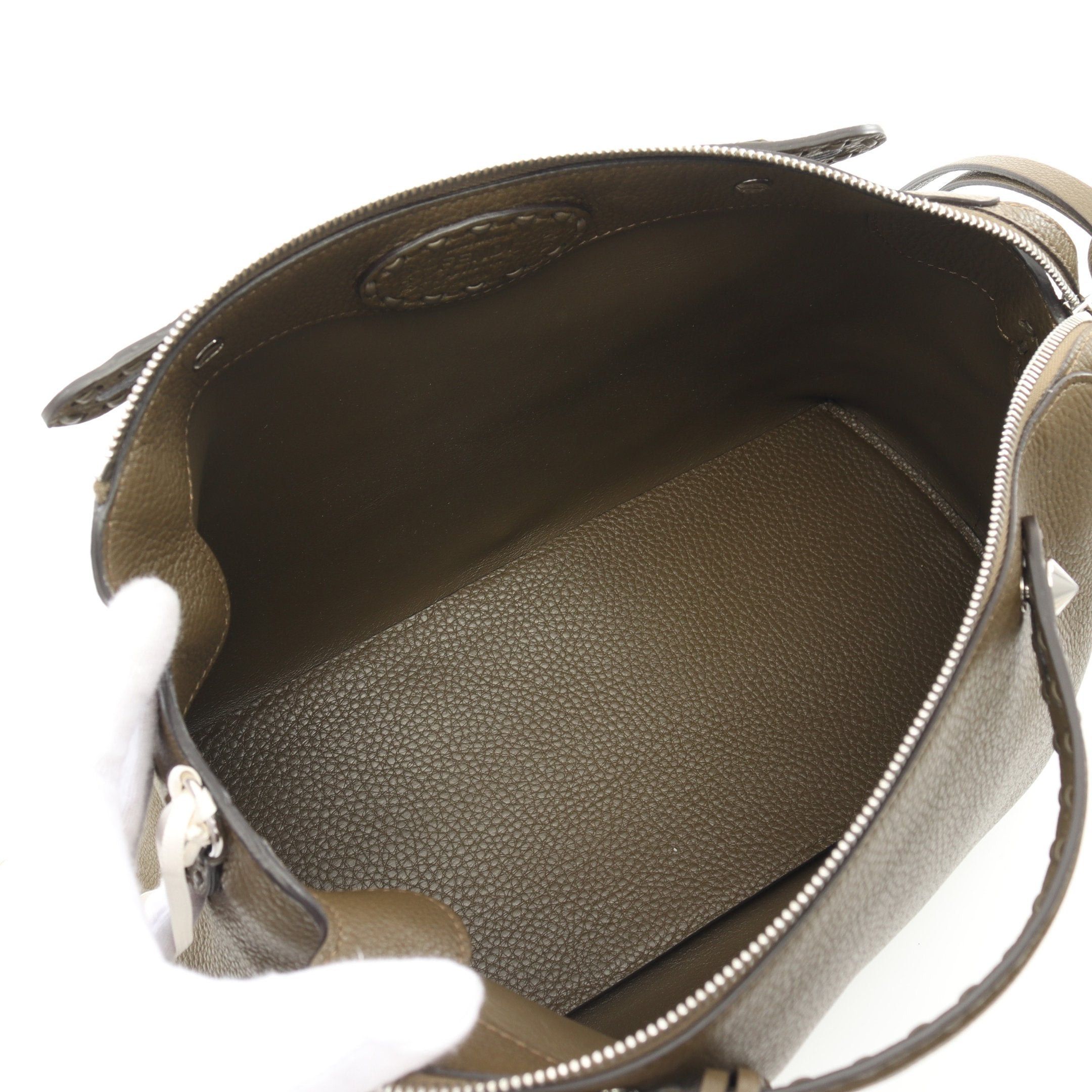 Fendi Fendi Bi The Way Selleria Large Handbag Leather Khaki Brown Size ONE SIZE - 3 Thumbnail