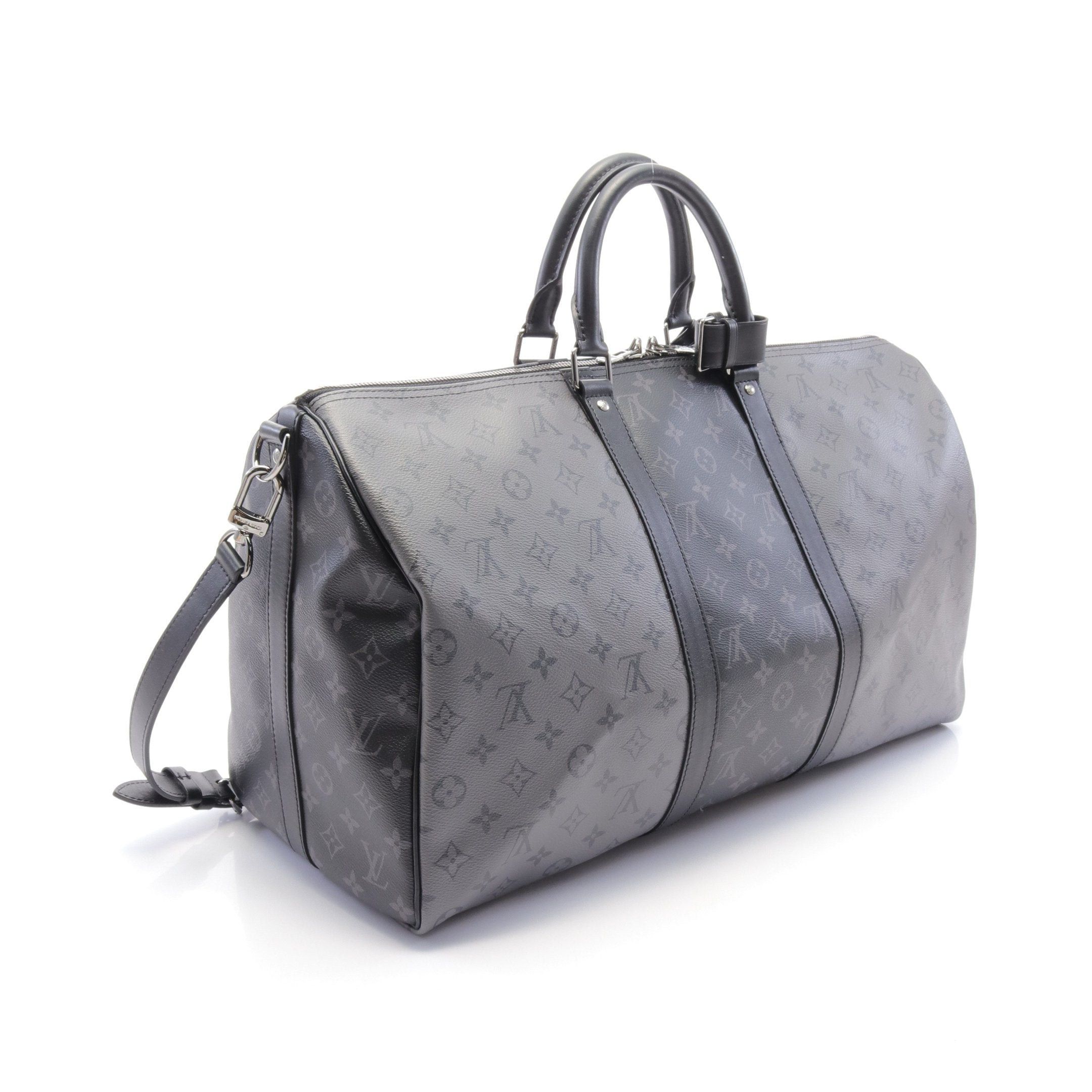Louis Vuitton Louis Vuitton Keepall 50 Monogram Eclipse Reverse Boston Bag Leather Black Gray Size ONE SIZE - 2 Thumbnail
