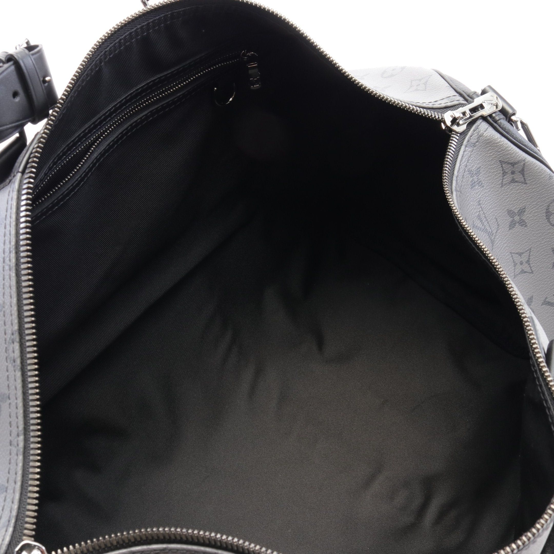 Louis Vuitton Louis Vuitton Keepall 50 Monogram Eclipse Reverse Boston Bag Leather Black Gray Size ONE SIZE - 3 Thumbnail
