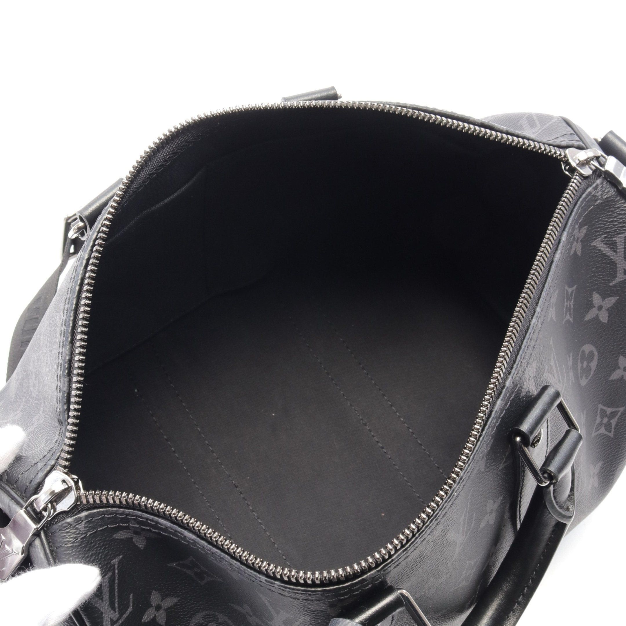 Louis Vuitton Louis Vuitton Keepall 35 Monogram Eclipse Handbag Leather Black Size ONE SIZE - 3 Thumbnail