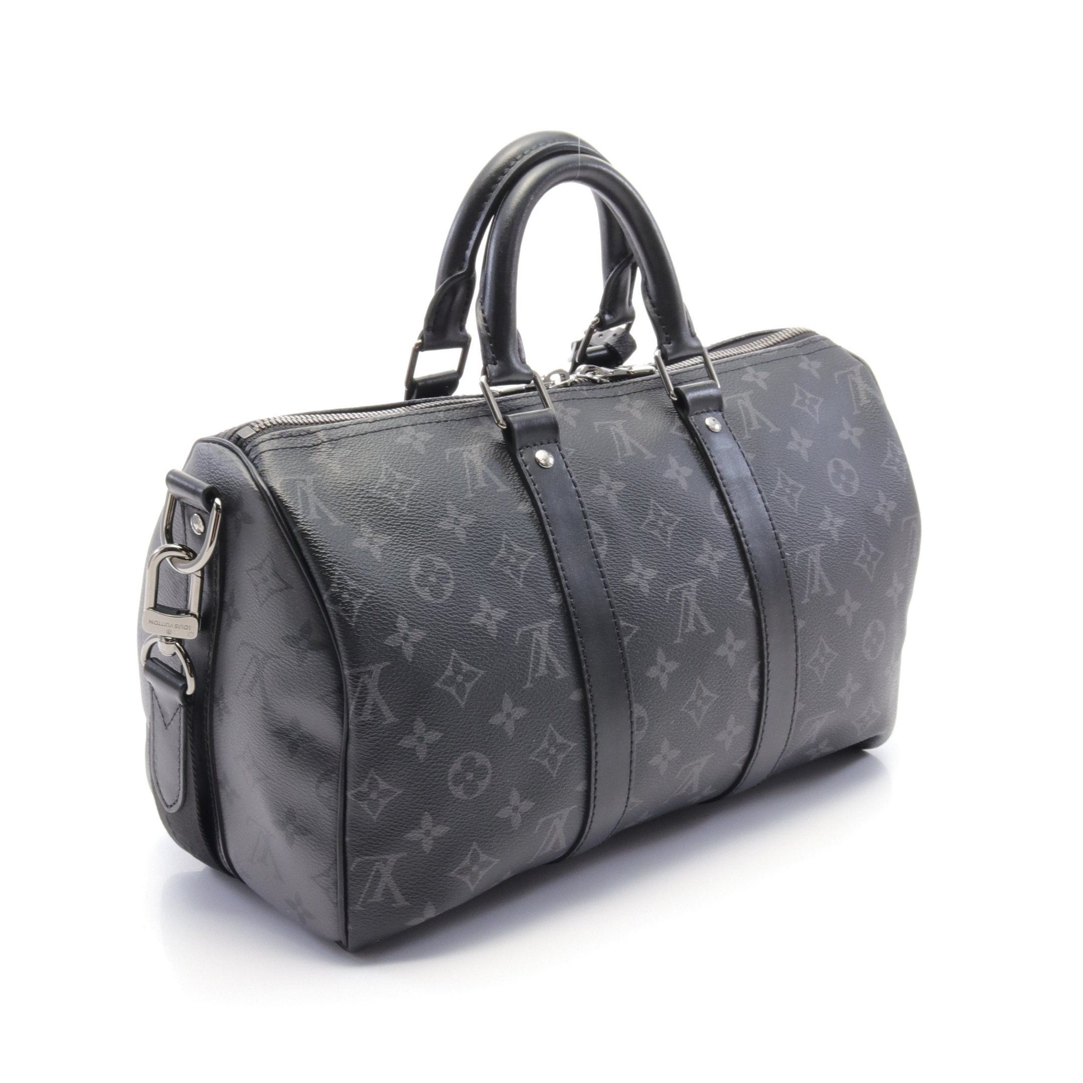 Louis Vuitton Louis Vuitton Keepall 35 Monogram Eclipse Handbag Leather Black Size ONE SIZE - 2 Thumbnail