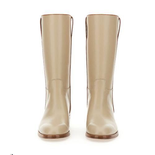 Gucci Leather Brushed Oatmeal Boots Size US 8 / EU 41 - 3 Thumbnail