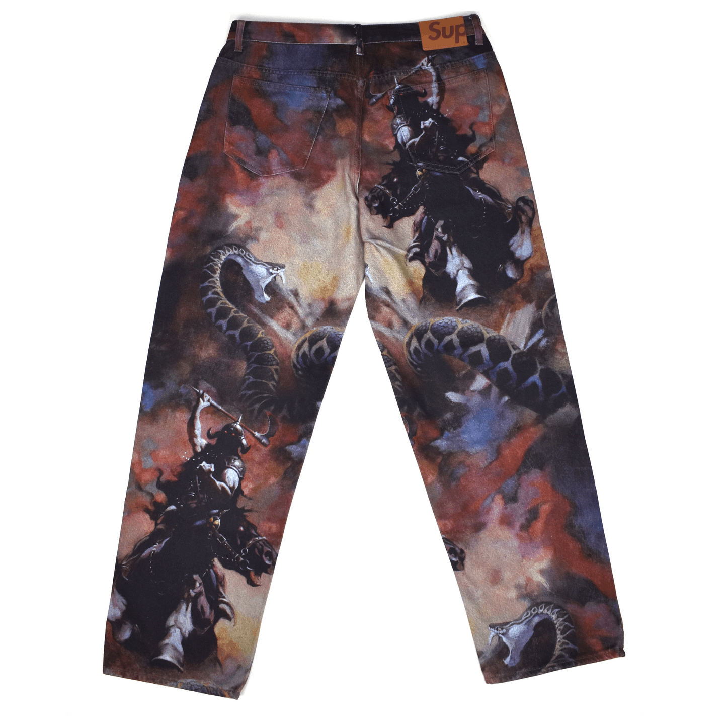 Supreme Supreme Frazetta Artwork Print Denim Loose Fit Jeans Size US 32 / EU 48 - 2 Thumbnail