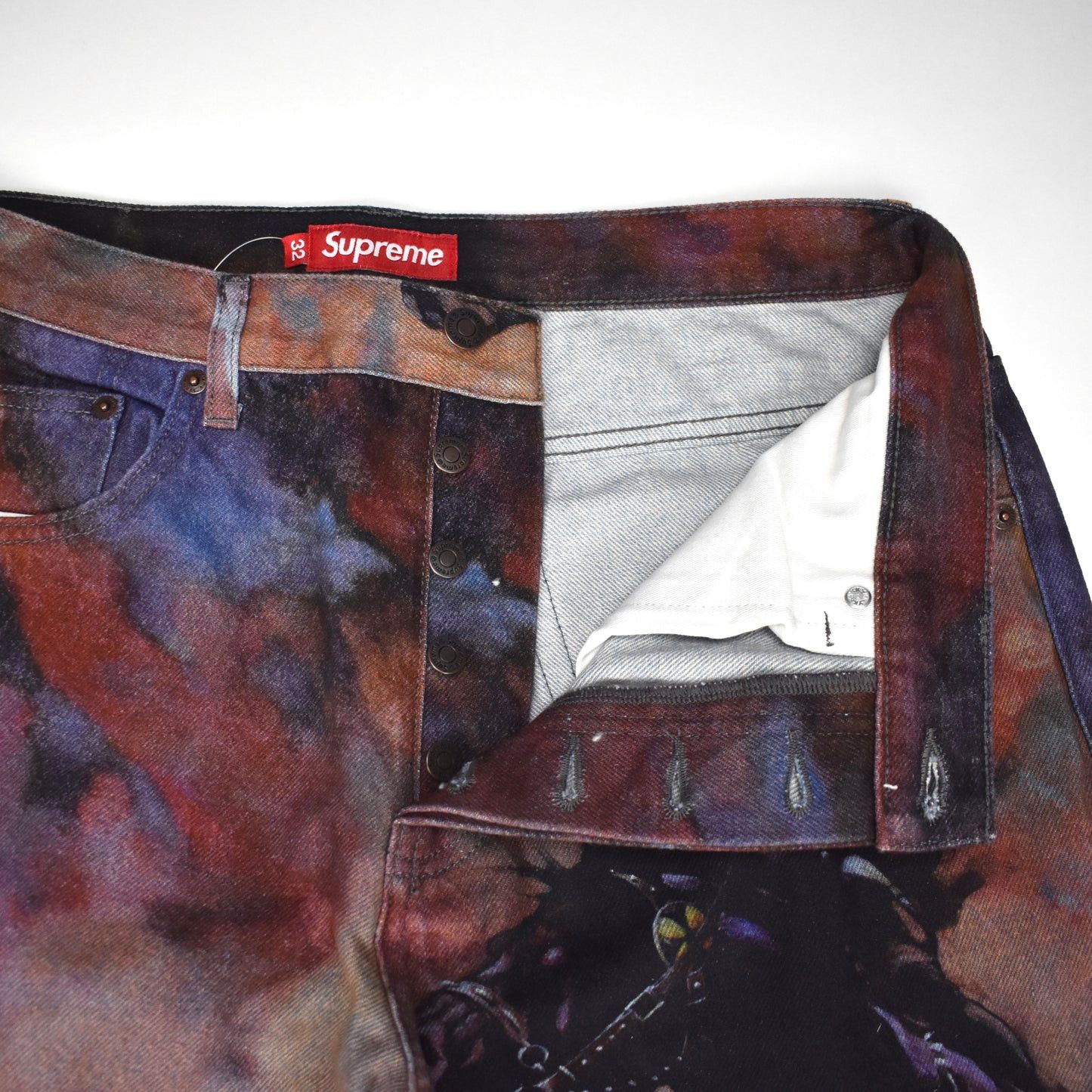 Supreme Supreme Frazetta Artwork Print Denim Loose Fit Jeans Size US 32 / EU 48 - 6 Thumbnail