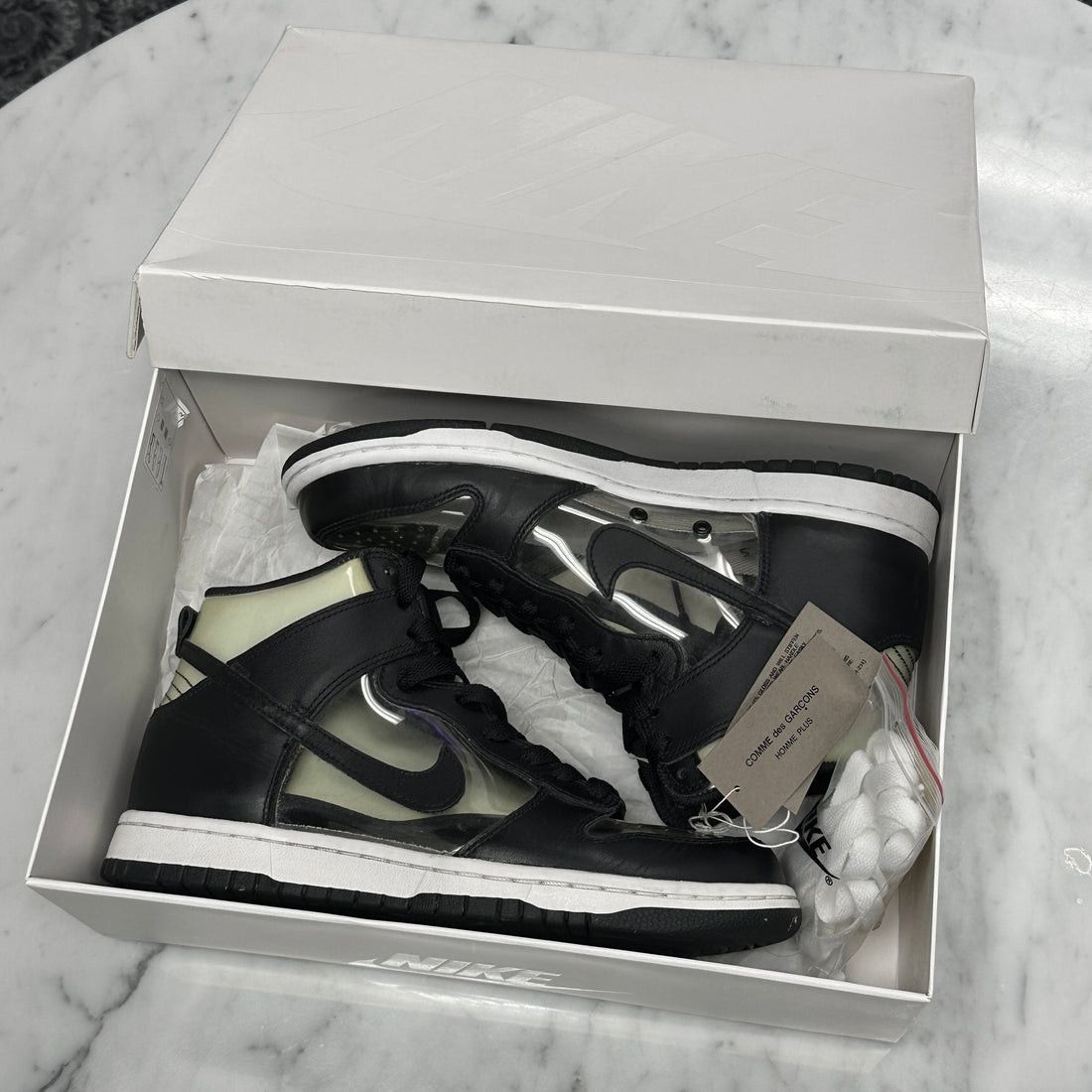 Comme des Garcons × Nike Comme des Garcons Nike Dunk Hi Retro CDG Clear 2017 Size US 8 / EU 41 - 3 Thumbnail
