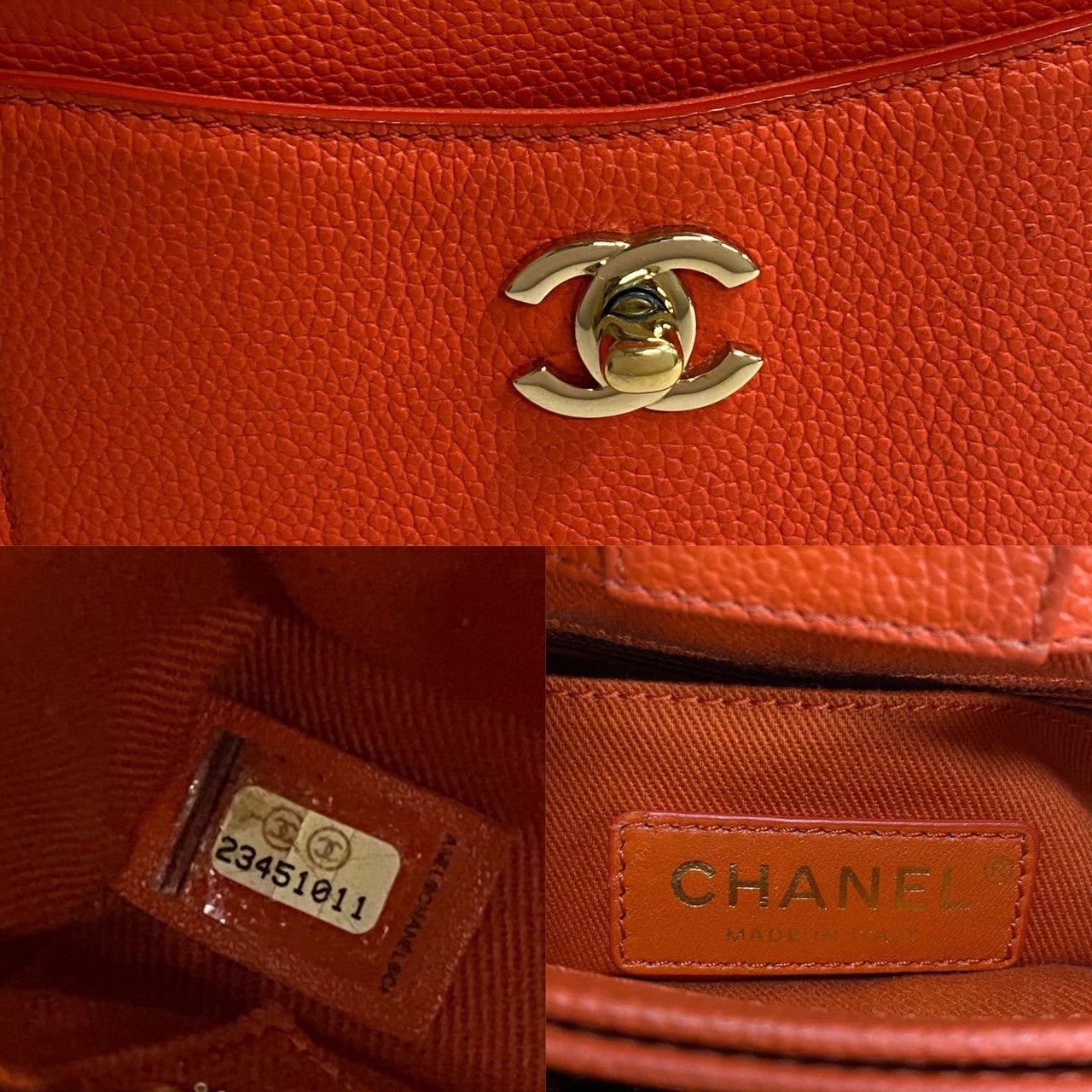 Chanel Chanel Shoulder Bag Orange Leather Size ONE SIZE - 3 Thumbnail
