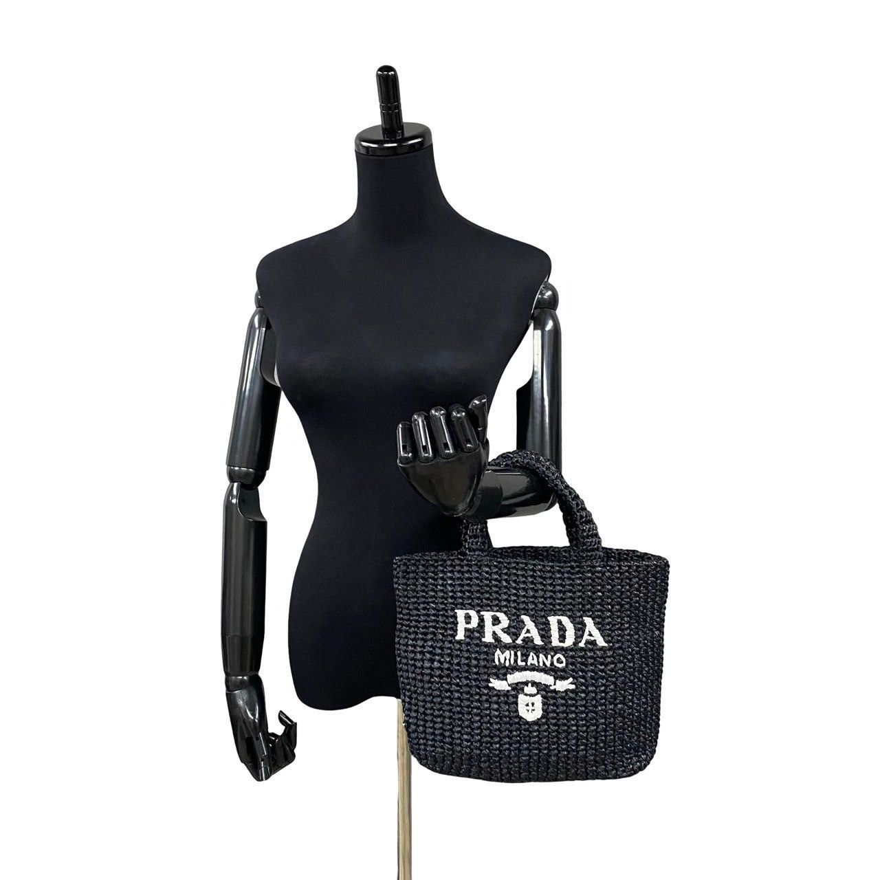 Prada Prada Handbag Black Raffia Size ONE SIZE - 2 Thumbnail
