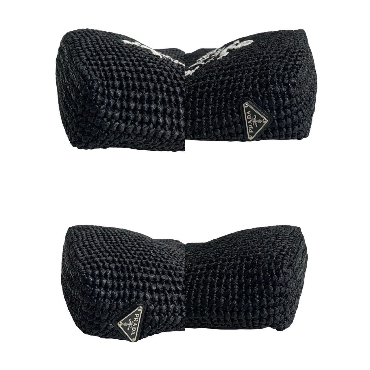 Prada Prada Handbag Black Raffia Size ONE SIZE - 7 Thumbnail