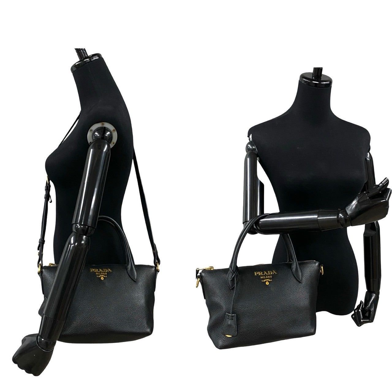 Prada Prada Shoulder Bag Black Leather Size ONE SIZE - 2 Thumbnail
