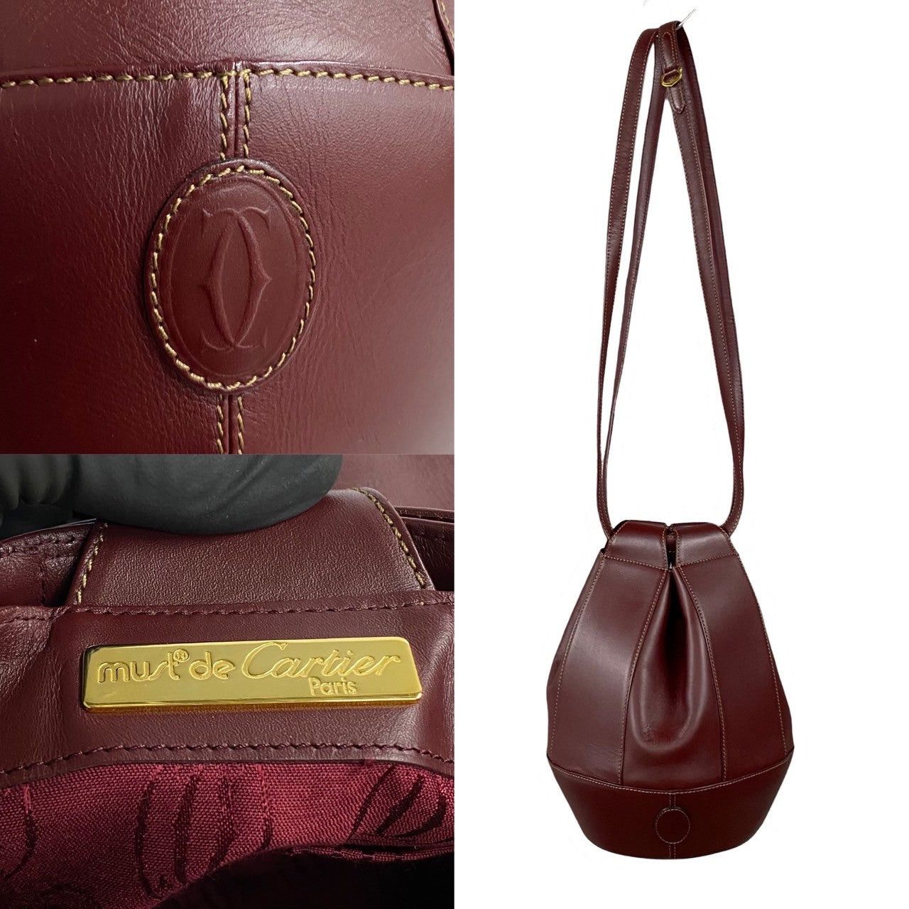 Cartier Cartier Shoulder Bag Red Leather Size ONE SIZE - 3 Thumbnail