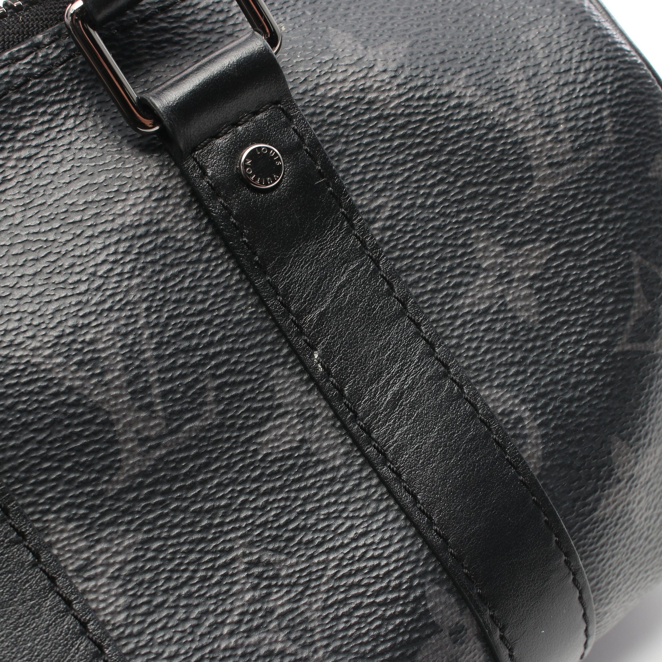Louis Vuitton Louis Vuitton Keepall Xs Monogram Eclipse Handbag Leather Black Size ONE SIZE - 6 Thumbnail