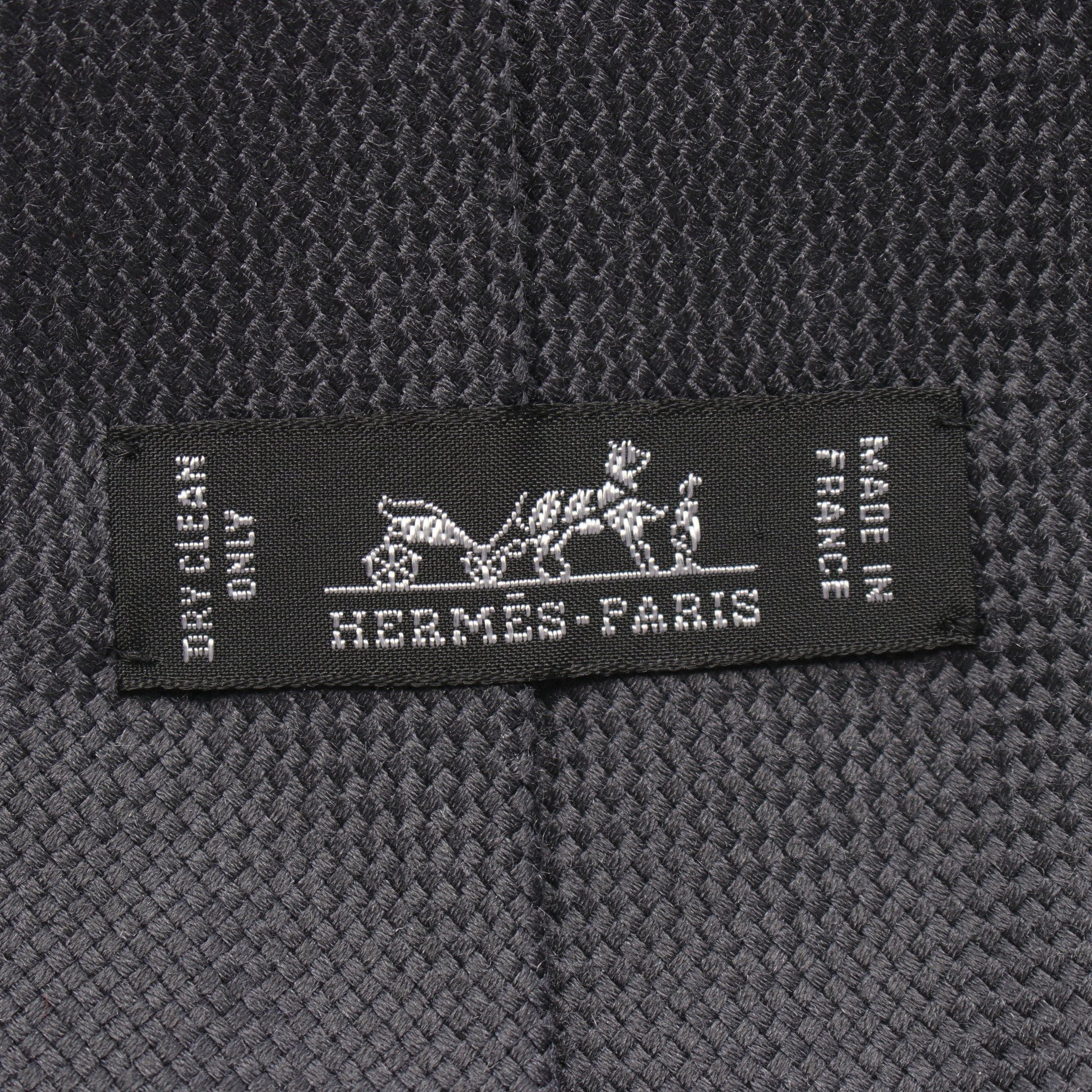 Hermes Hermes Tie Silk Dark Navy Size ONE SIZE - 4 Thumbnail